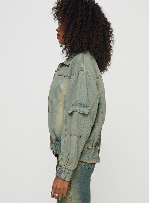 Korbin Denim Bomber Jacket Antique Wash Product Image