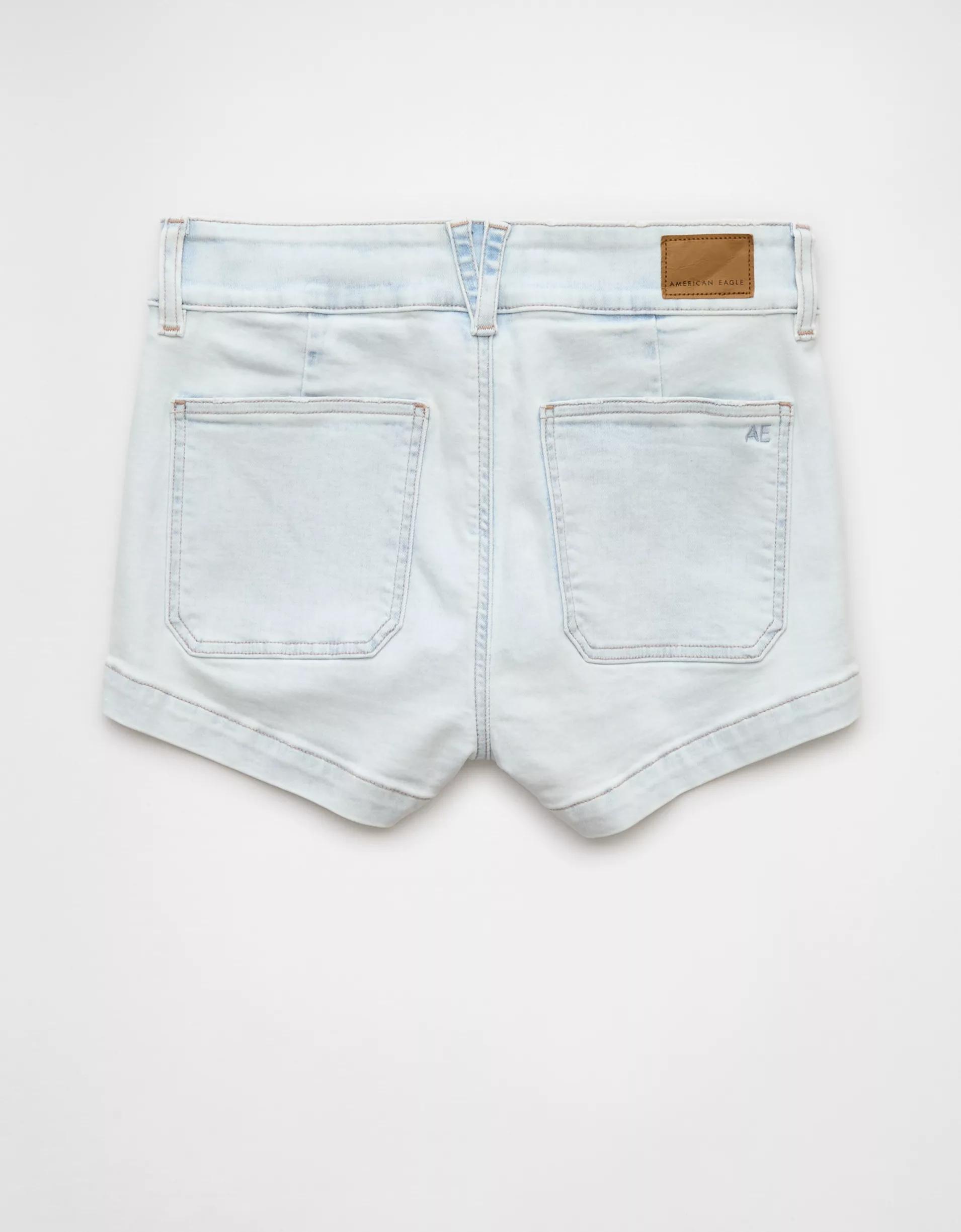 AE Next Level Ripped High-Waisted Denim Short Short Product Image