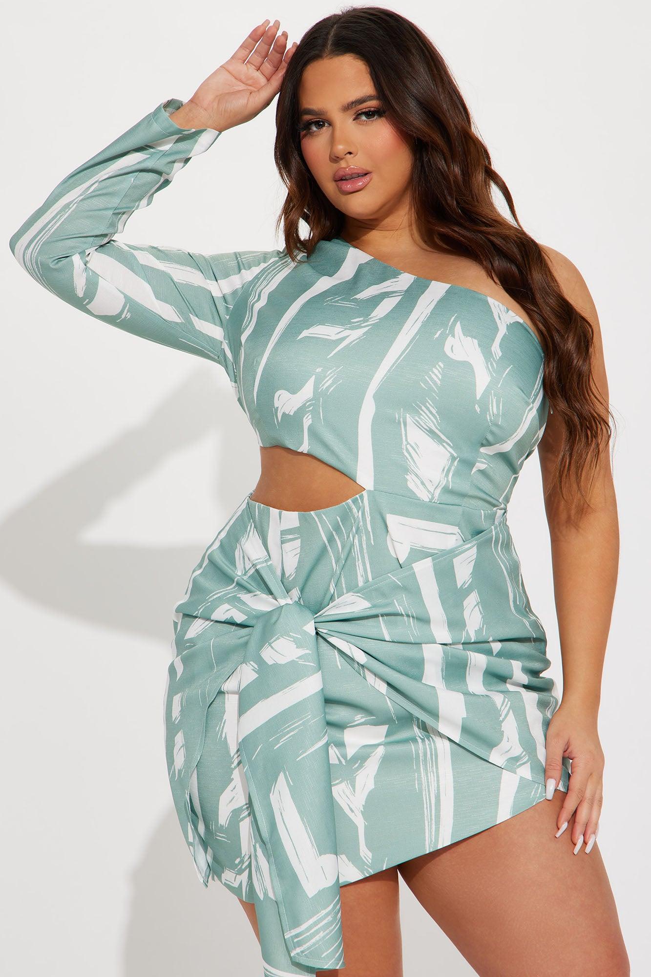 Annalisa Textured Mini Dress - Teal Product Image