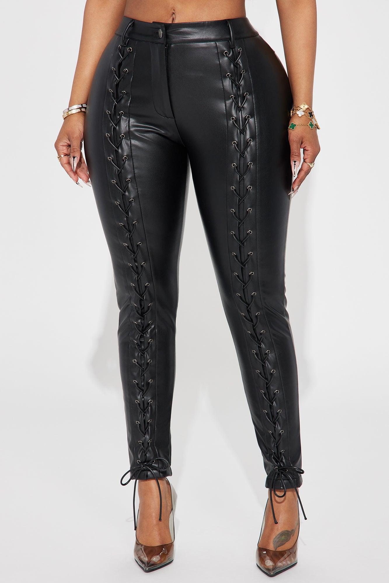 Seeking Pleasure Faux Leather Skinny Pant - Black Product Image