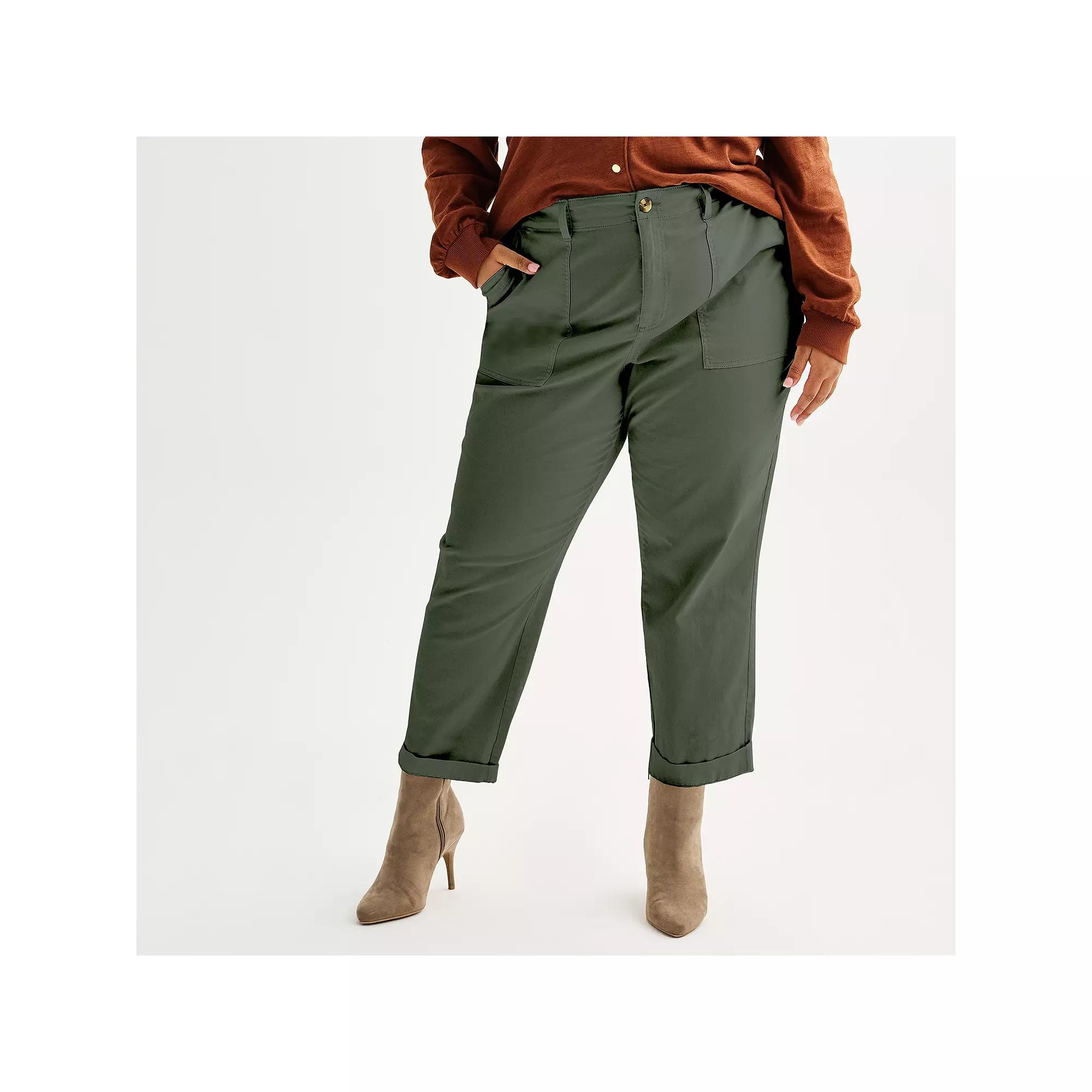 Plus Size Sonoma Goods For Life® Utility Straight Leg Pants, Women's, Size: 0X, Nightlife Gray Product Image