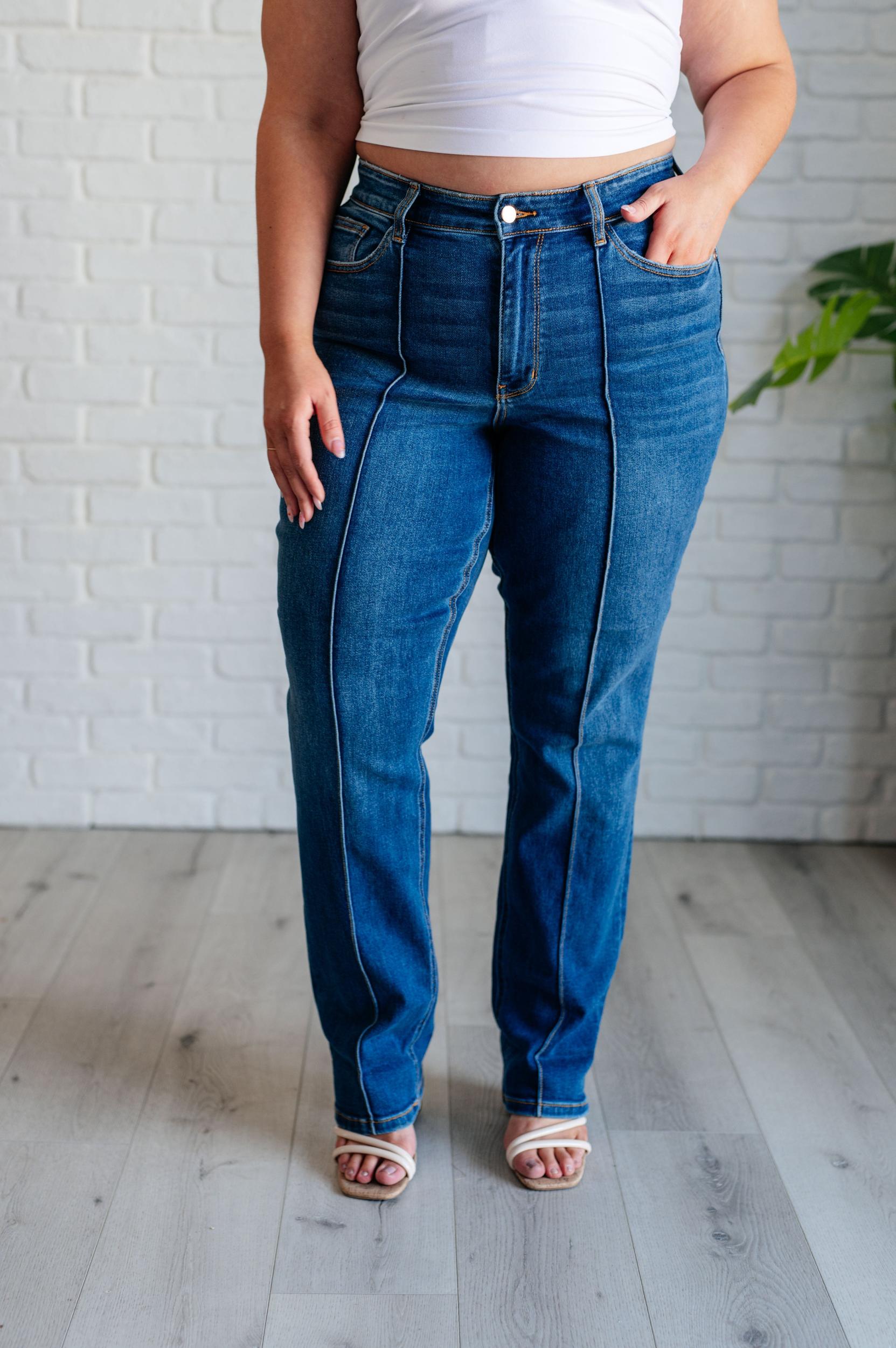 Corrine Mid Rise Control Top Vintage Straight Jeans Product Image