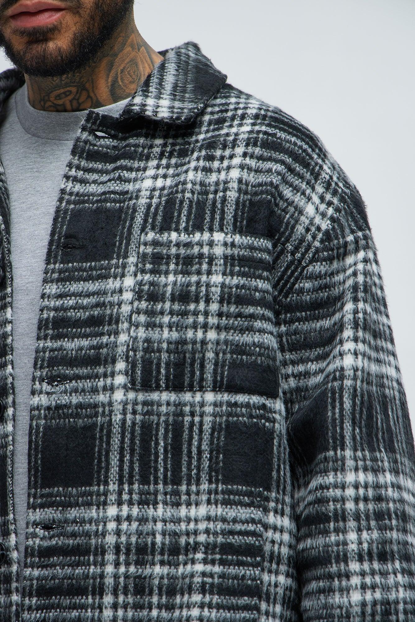 Agua Plaid Shacket - Black/White Male Product Image