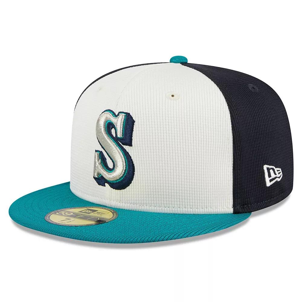 Men's New Era  Cream Seattle Mariners 2024 Batting Practice 59FIFTY Fitted Hat, Size: 7 1/8, Beige Product Image