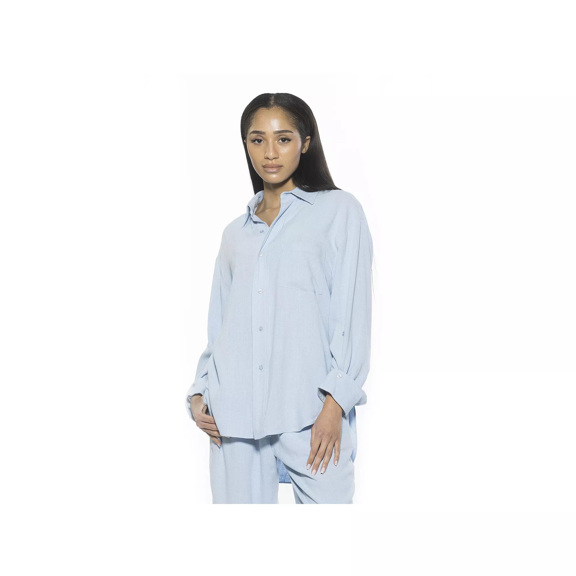 Womens ALEXIA ADMOR Amber Boyfriend Fit Button Down Shirt, Women's,  Product Image