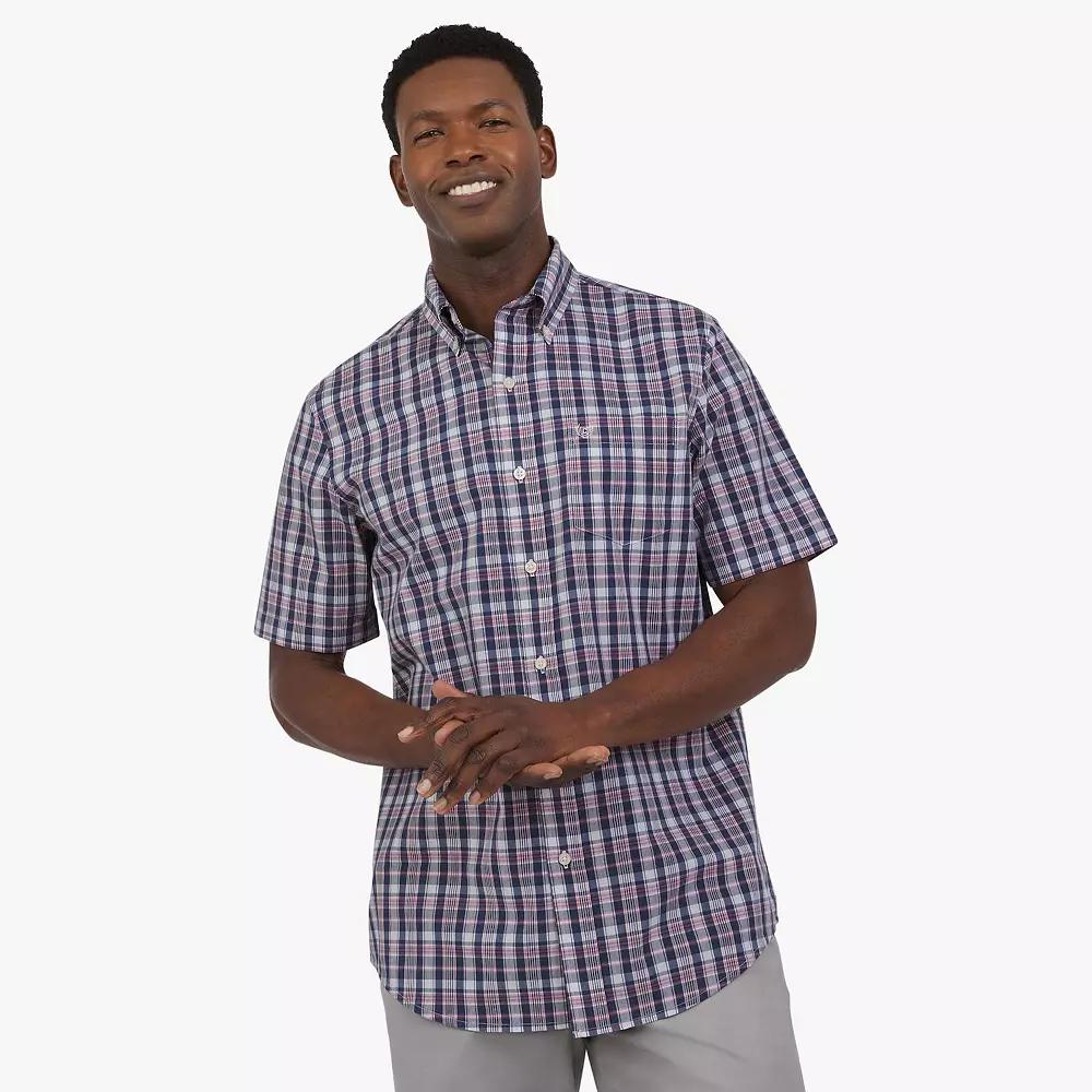 Men's Chaps Short Sleeve Button-Down Shirt, Size: XXL, Dark Blue Product Image