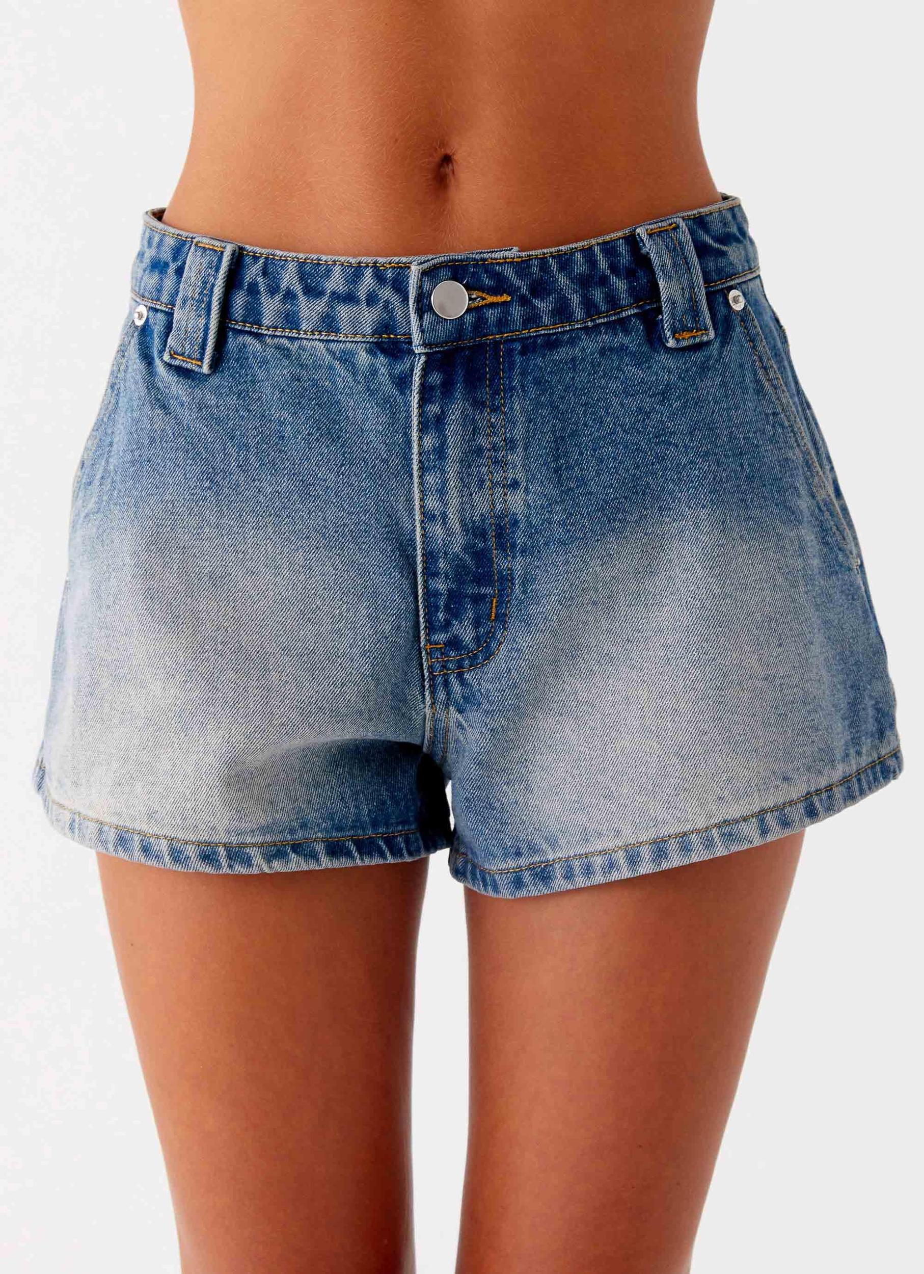 Frida Denim Shorts - Vintage Wash Blue Product Image