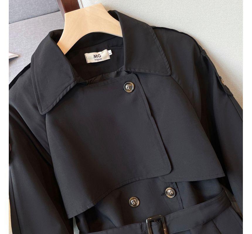 Plain Belted Trench Jacket Product Image