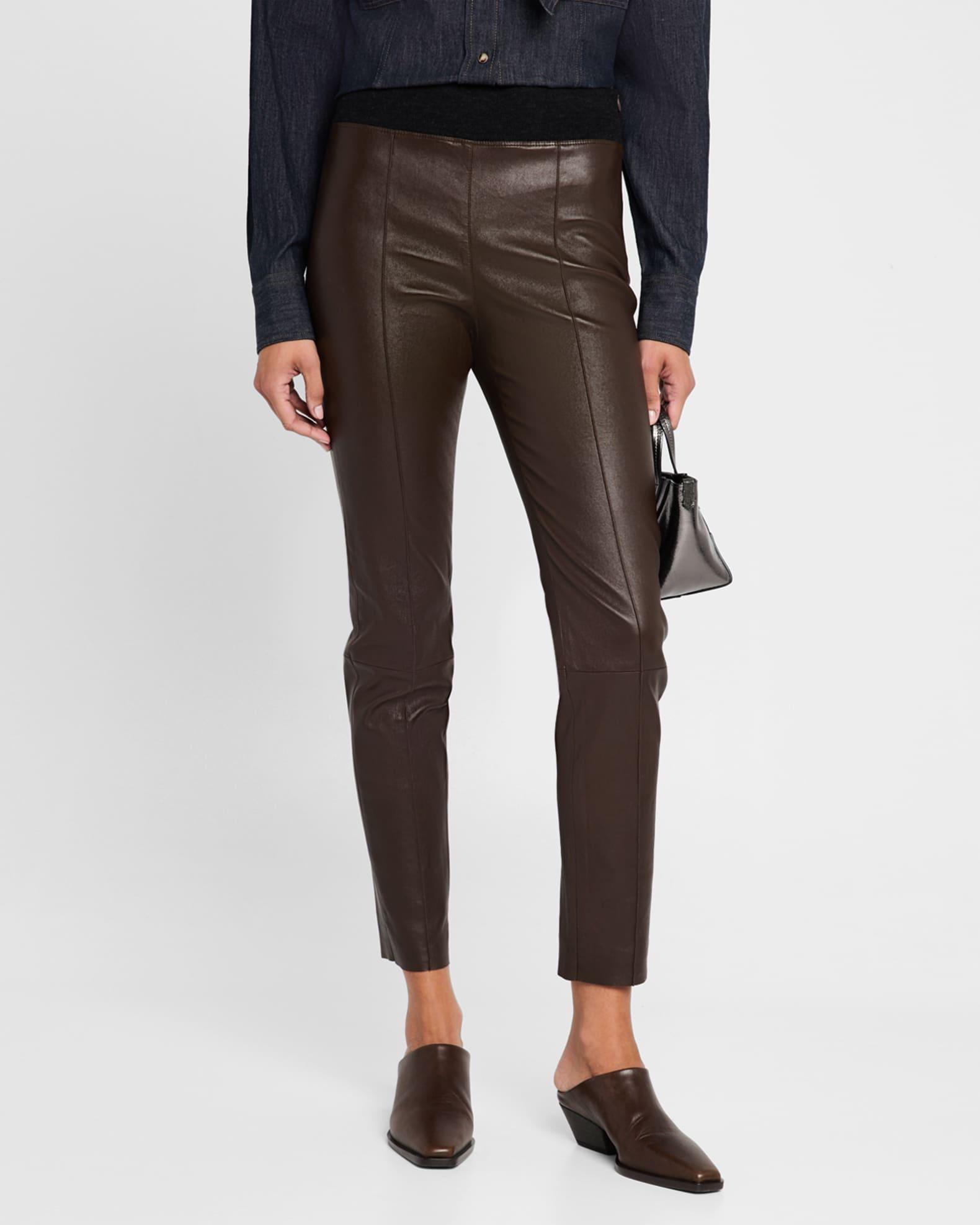 Leather Stretch Front Seam Leggings Product Image