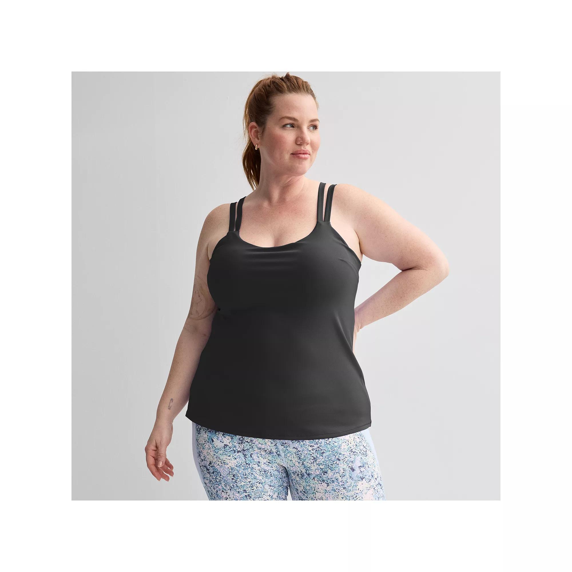 Plus Size Tek Gear® Ultrastretch Strappy Bra Tank Top, Women's, Size: 4XL, Keilani Blue Product Image