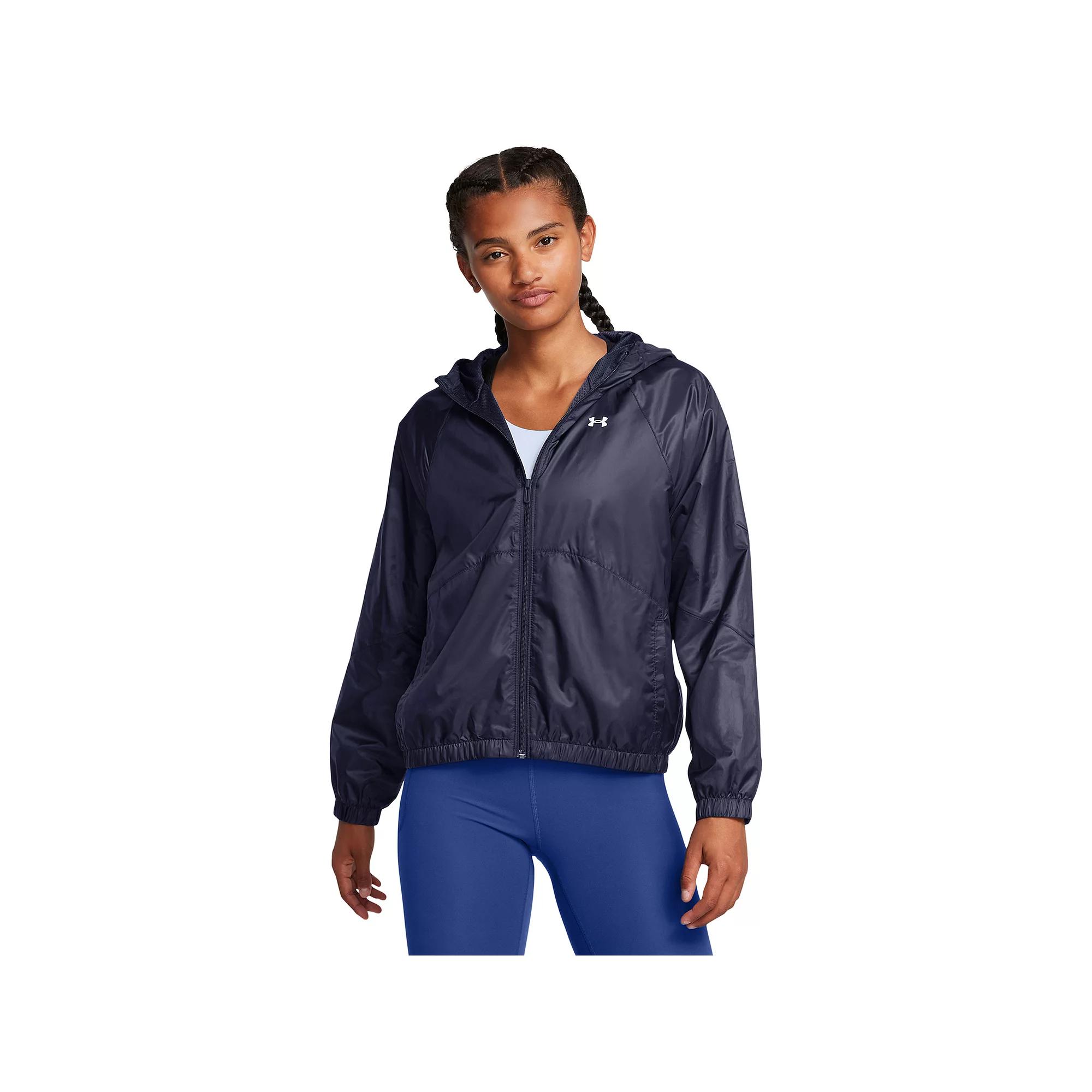 Women's Under Armour Rival Full-Zip Windbreaker Jacket, Size: Small, Prime Pink Product Image