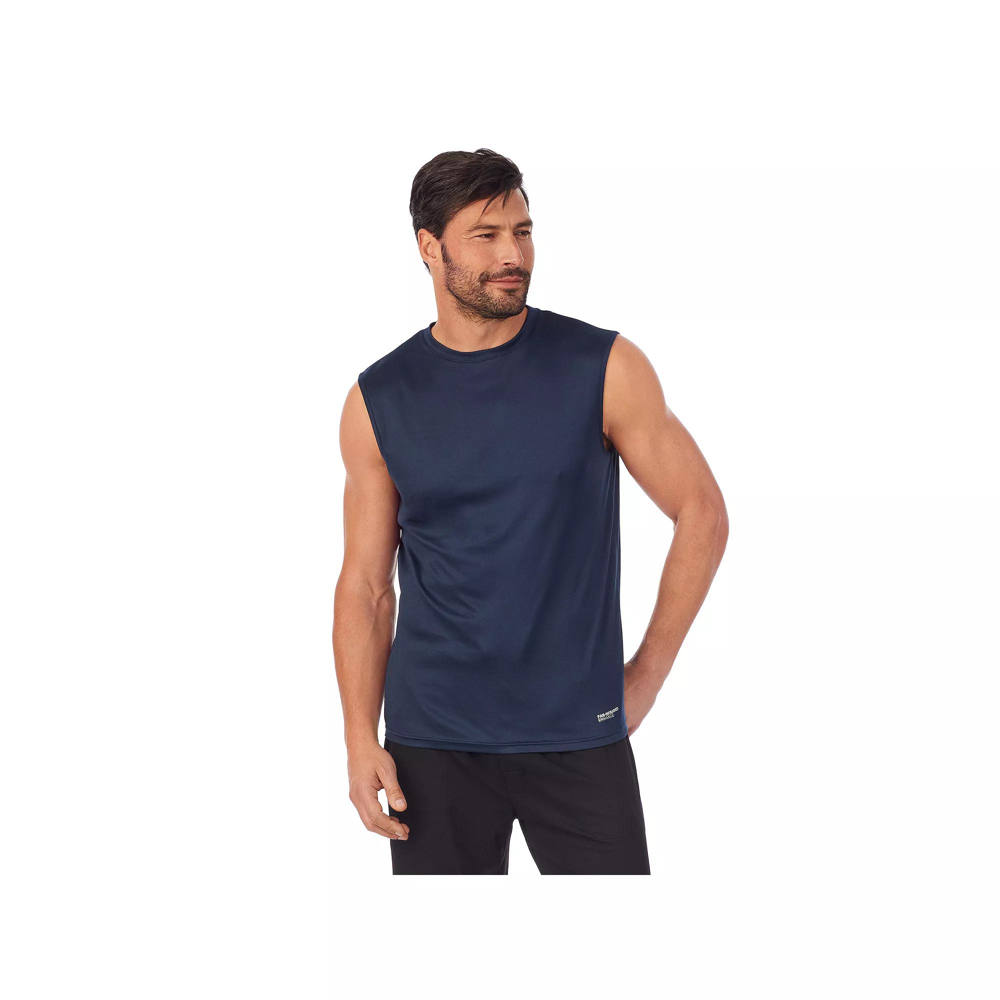 Men's Cuddl Duds® Far-Infrared Sleep Enhance Sleeveless Pajama Shirt, Size: XL, Black Product Image