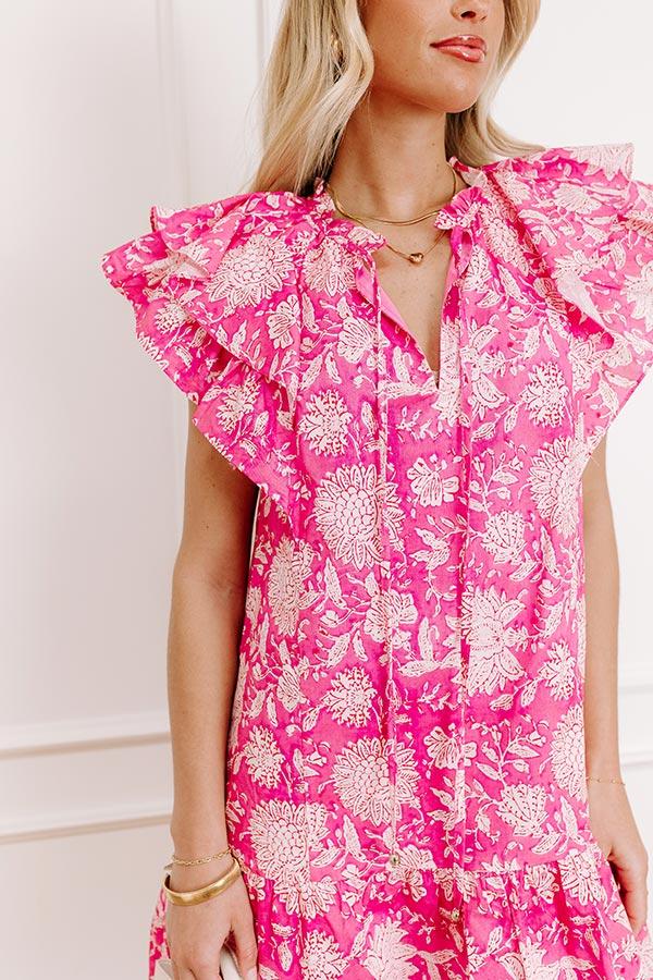 Garden Glance Floral Mini Dress in Blush Product Image