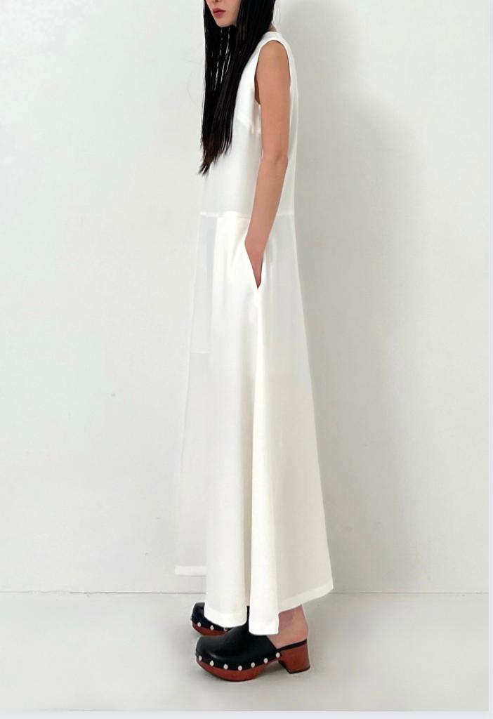 Classic Midi Dress in White Product Image