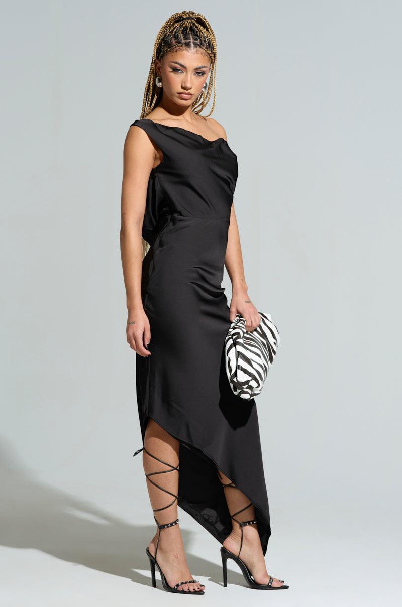 SIMPLY DIVINE SATIN MIDI DRESS Product Image