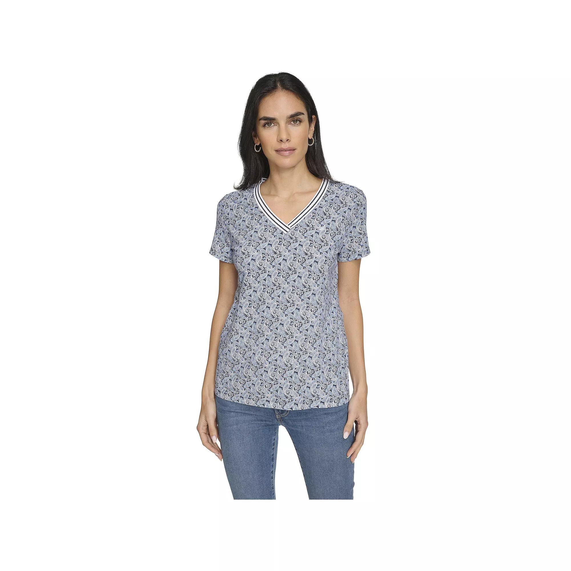 Women's Nautica Short Sleeve V-Neck Top,  Product Image