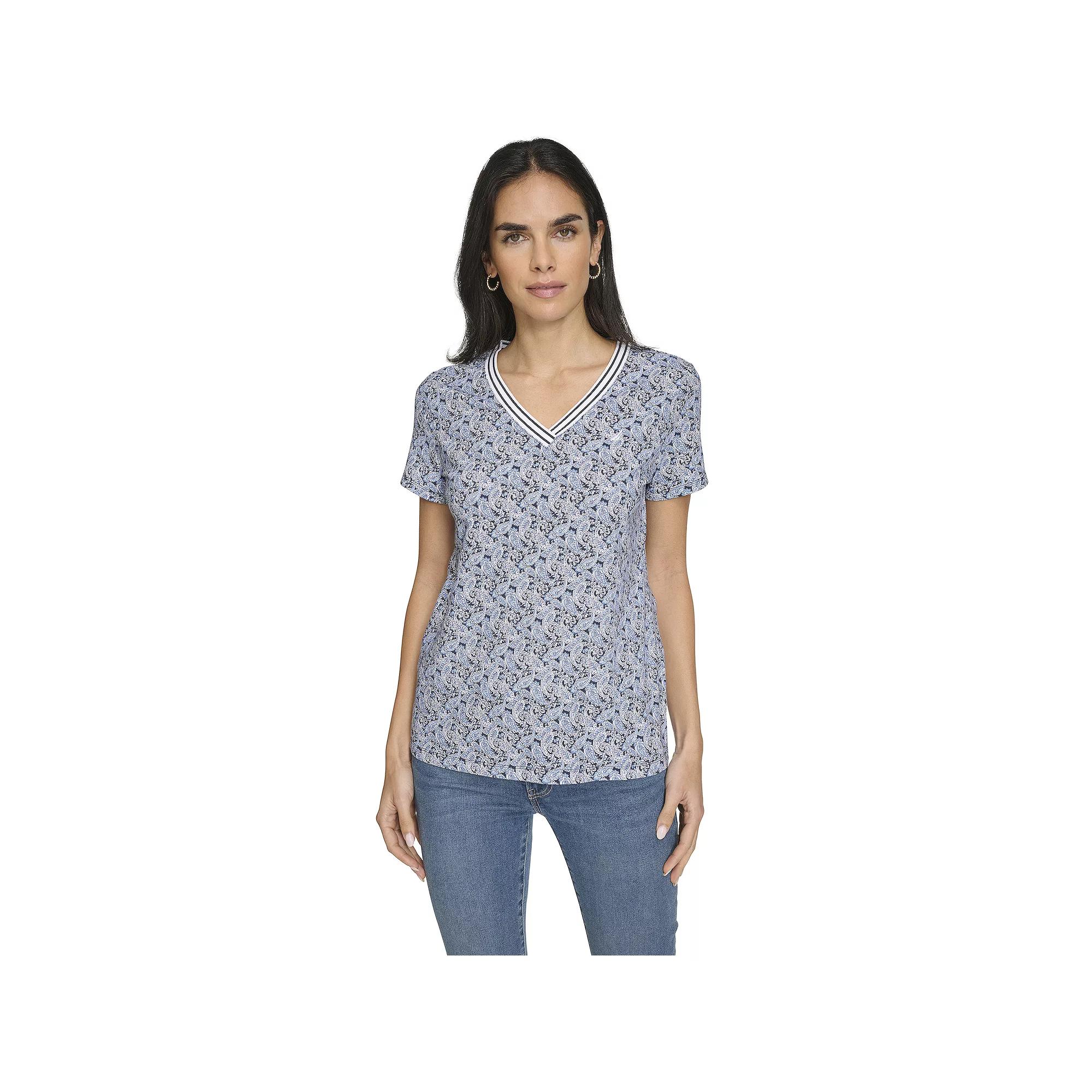 Women's Nautica Short Sleeve V-Neck Top,  Product Image