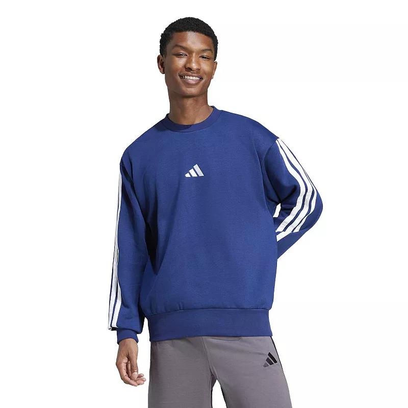 adidas Essentials 3-Stripes Fleece Sweatshirt Black XS Mens Product Image