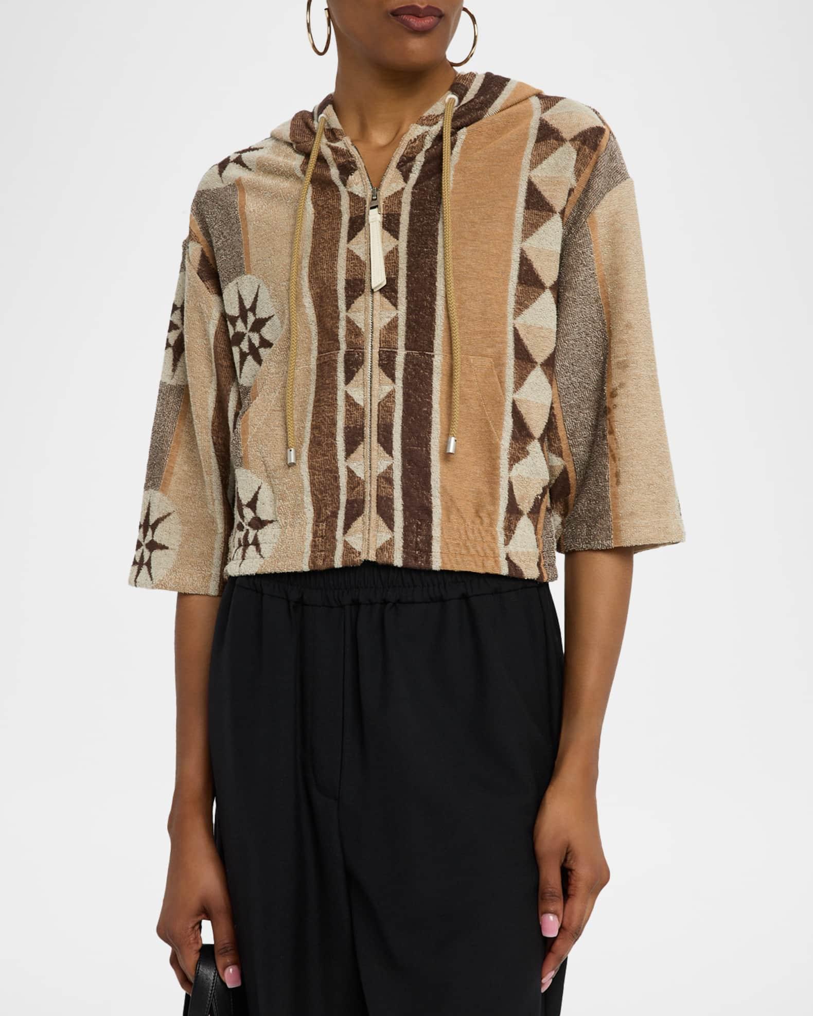 Short-Sleeve Crop Towelling Hoodie Product Image