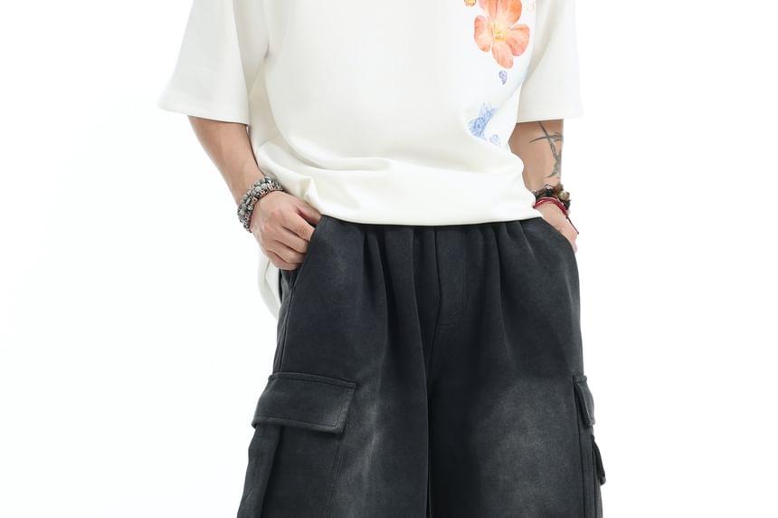 Washed Cargo Jorts Product Image