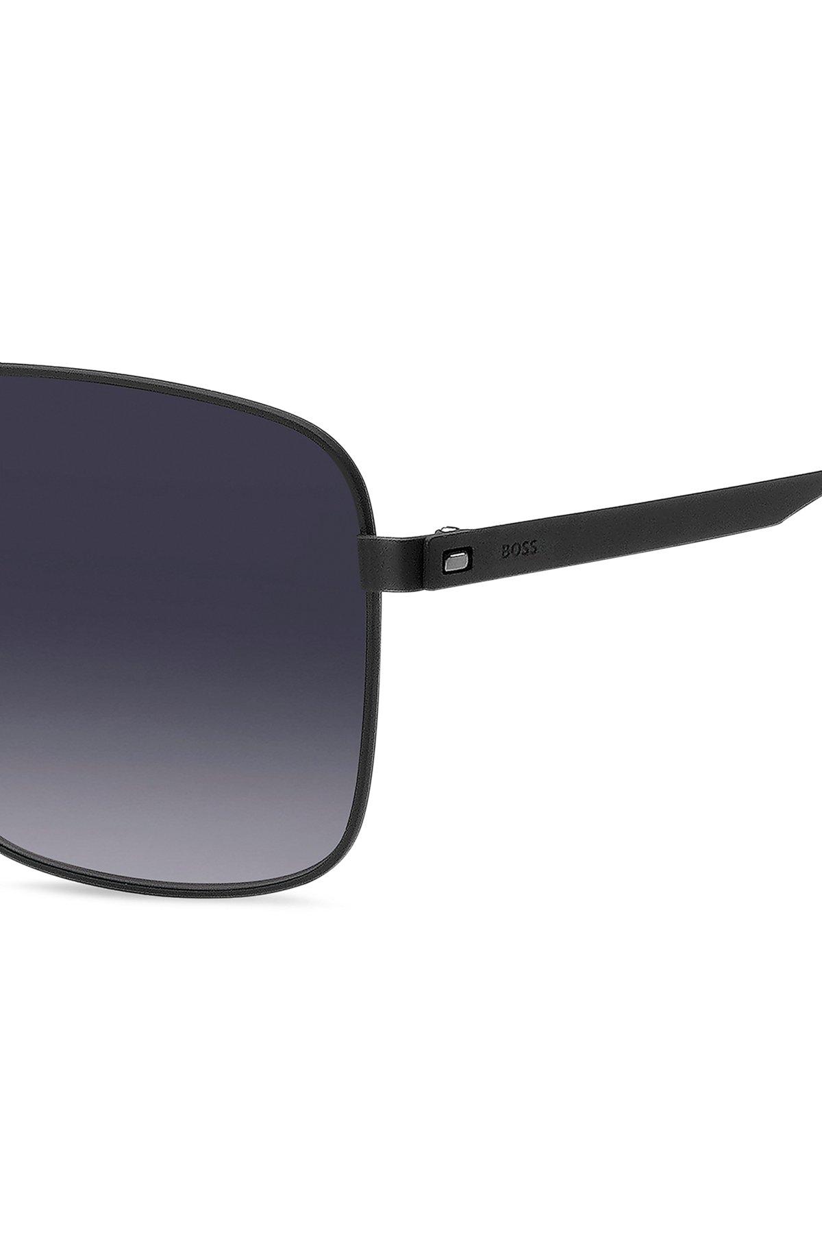 Double-bridge sunglasses in black steel Product Image