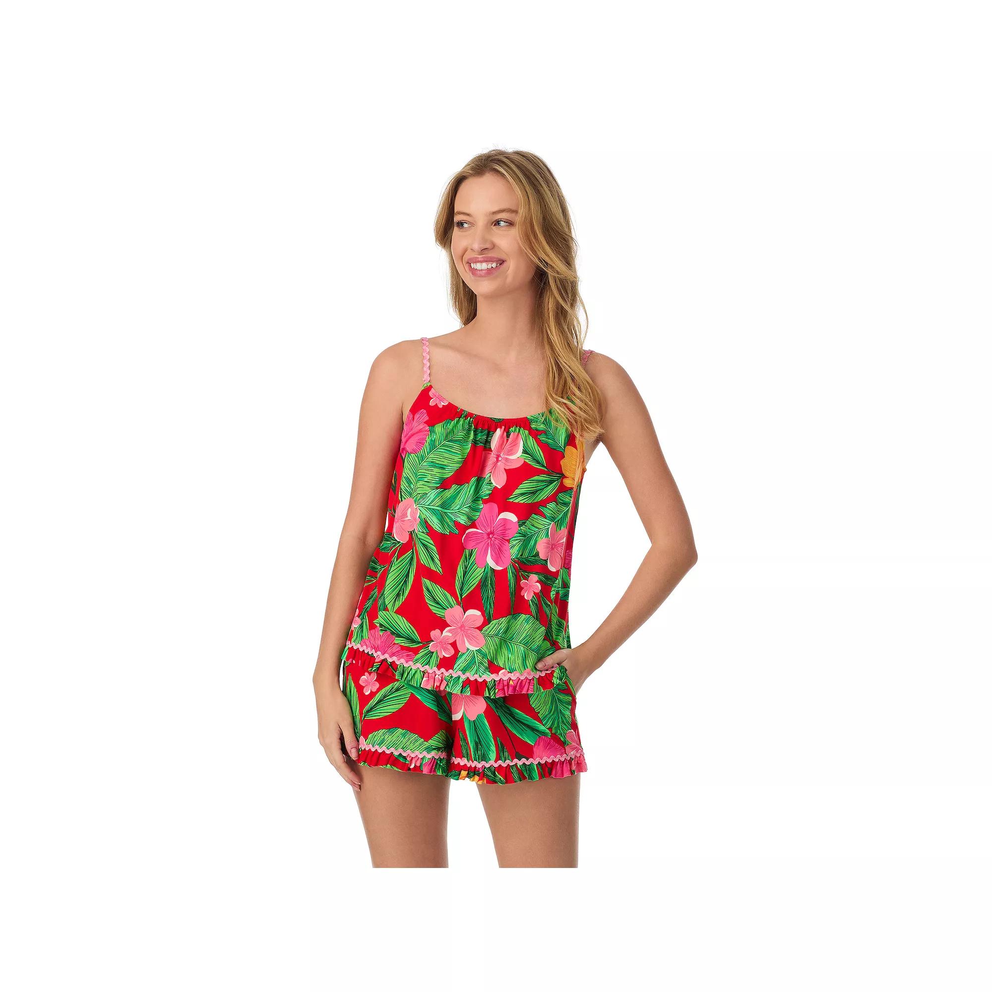Women's Beauty Sleep Social 2-Piece Cozy Pajama Tank Top & Pajama Shorts Set, Size: Medium, Aloha Product Image