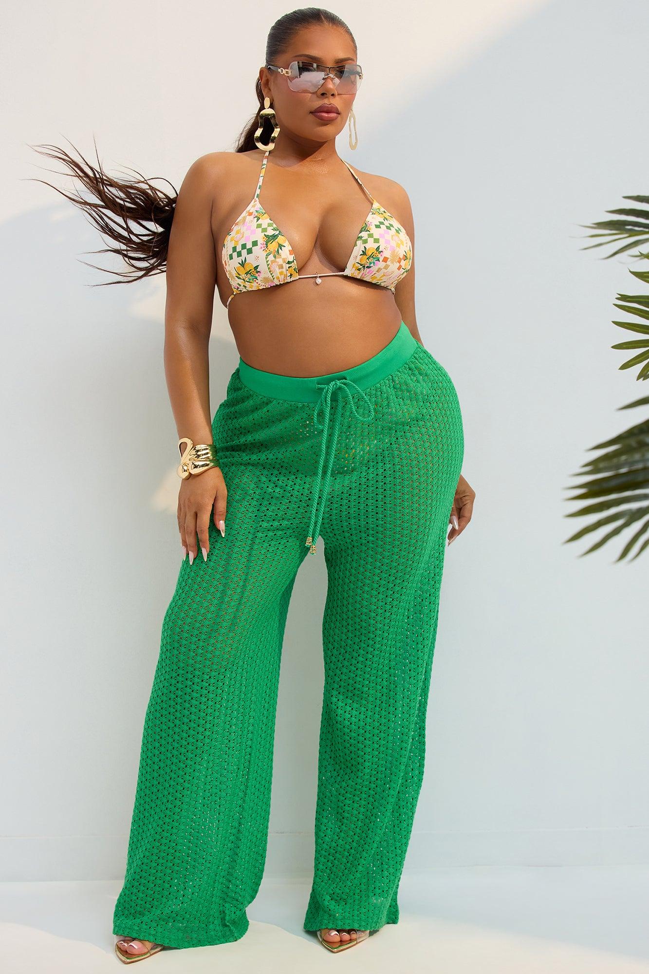 Abby Swim Cover Up Pants - Kelly Green Product Image