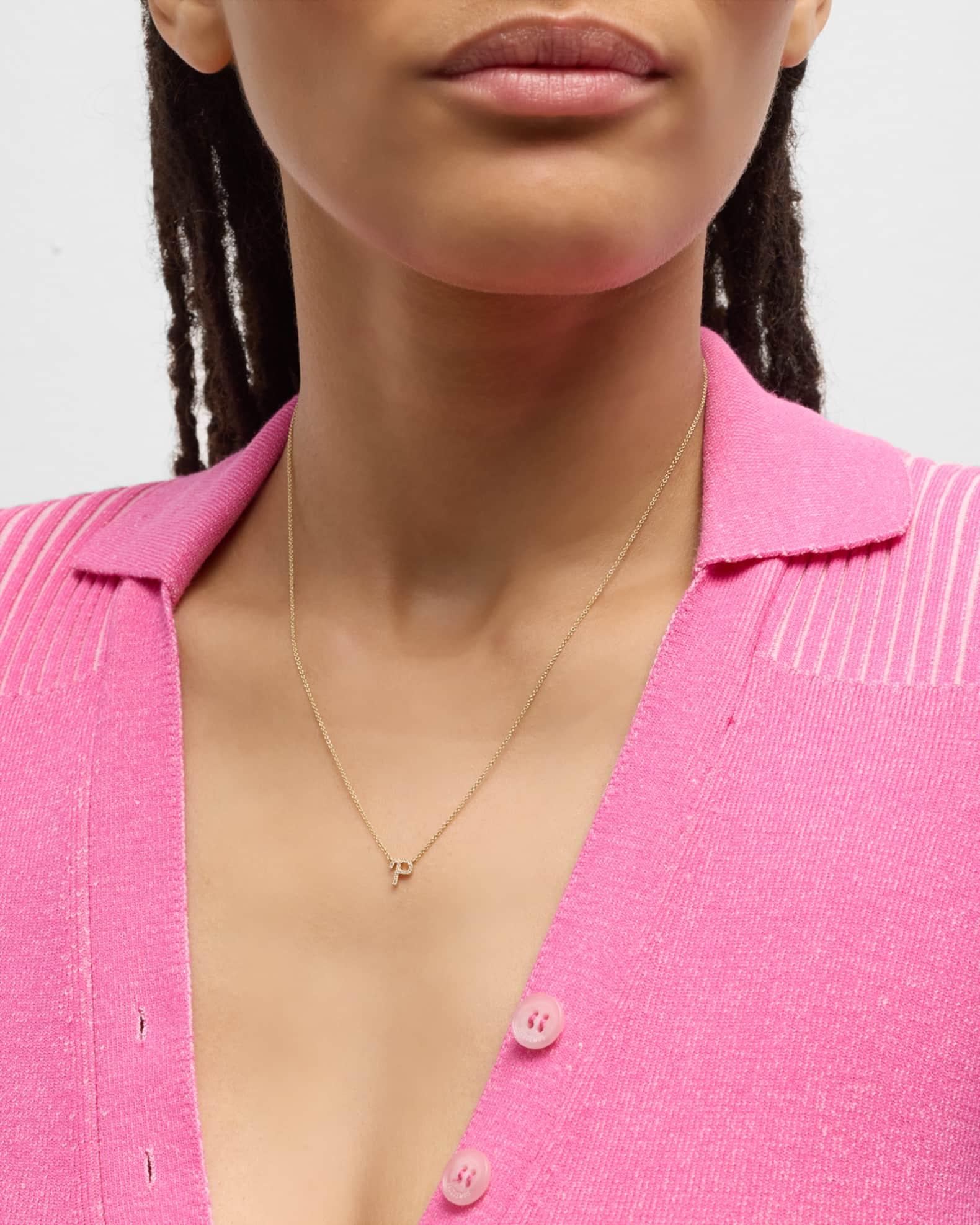 14k Diamond Pave Initial Necklace Product Image