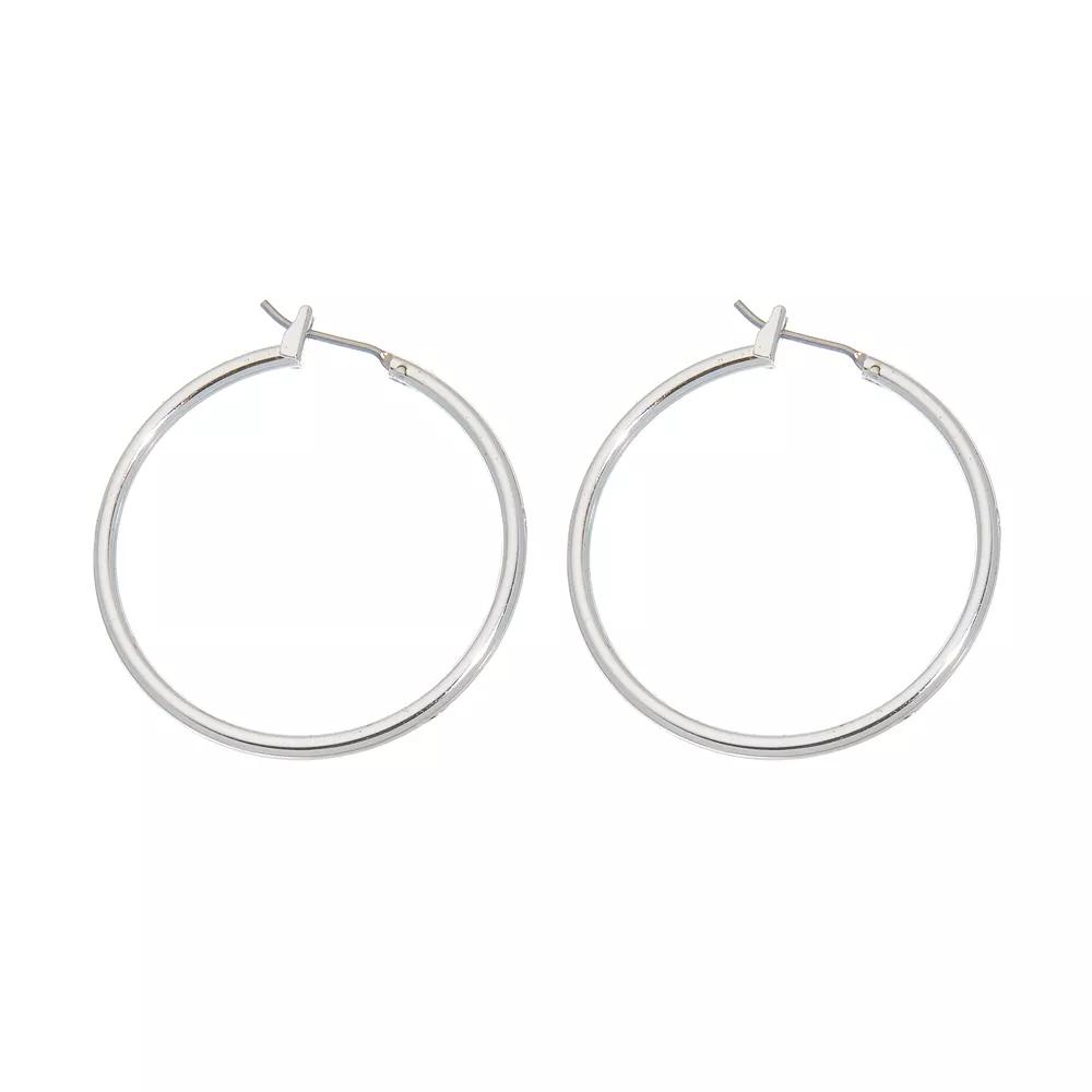 Napier® Silver Tone Hoop Earrings, Women's Product Image