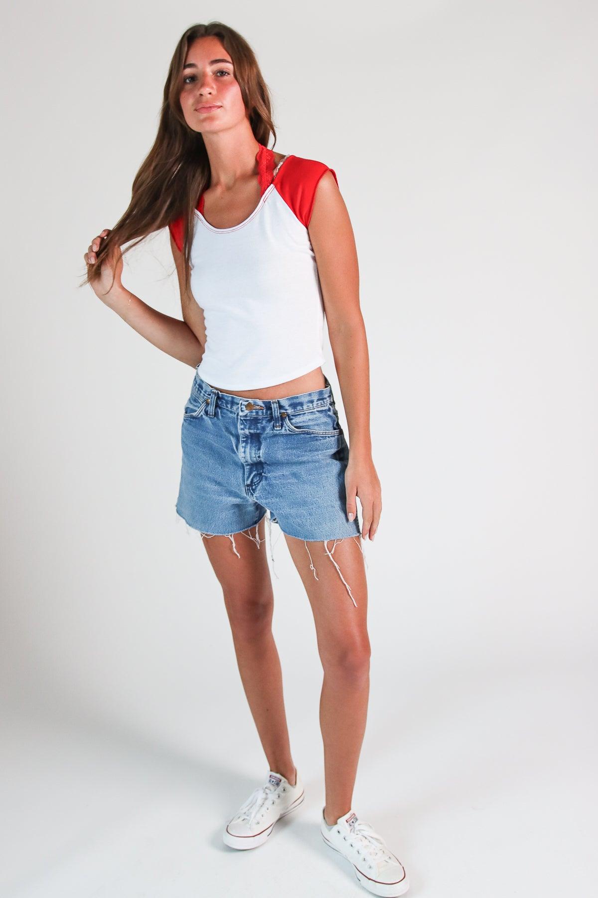 Lace Halter Raglan Tee Product Image