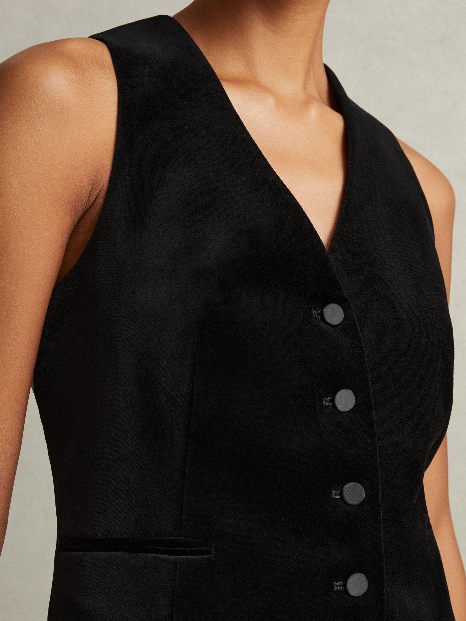 Parisa Black Velvet Single Breasted Suit Waistcoat Product Image