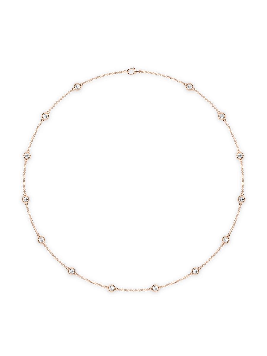 Womens 14K Rose Gold & 14-Diamond Station Necklace/0.70-2.10 TCW Product Image