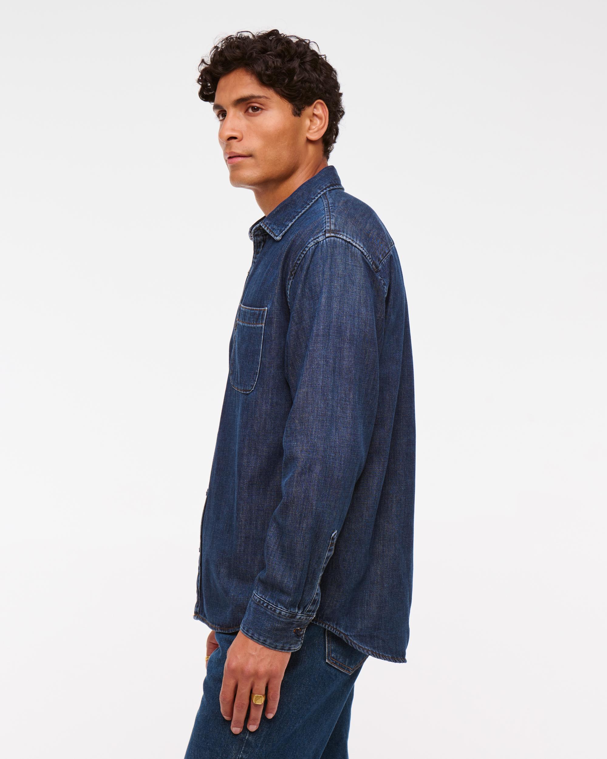 Denim Button-Up Shirt Product Image