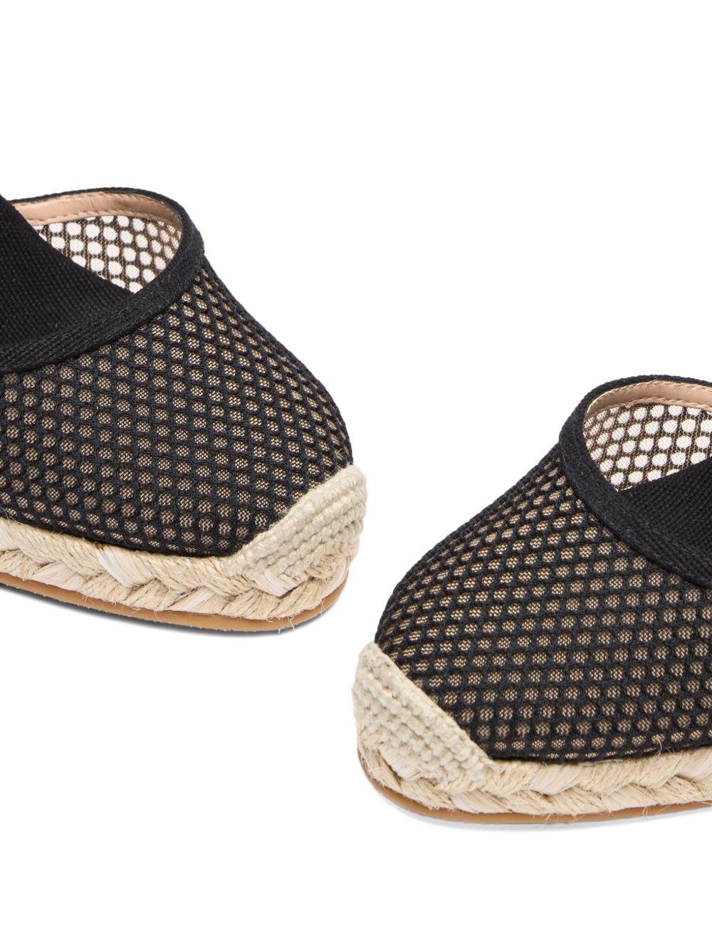 lace-up mesh wedge sandals Product Image