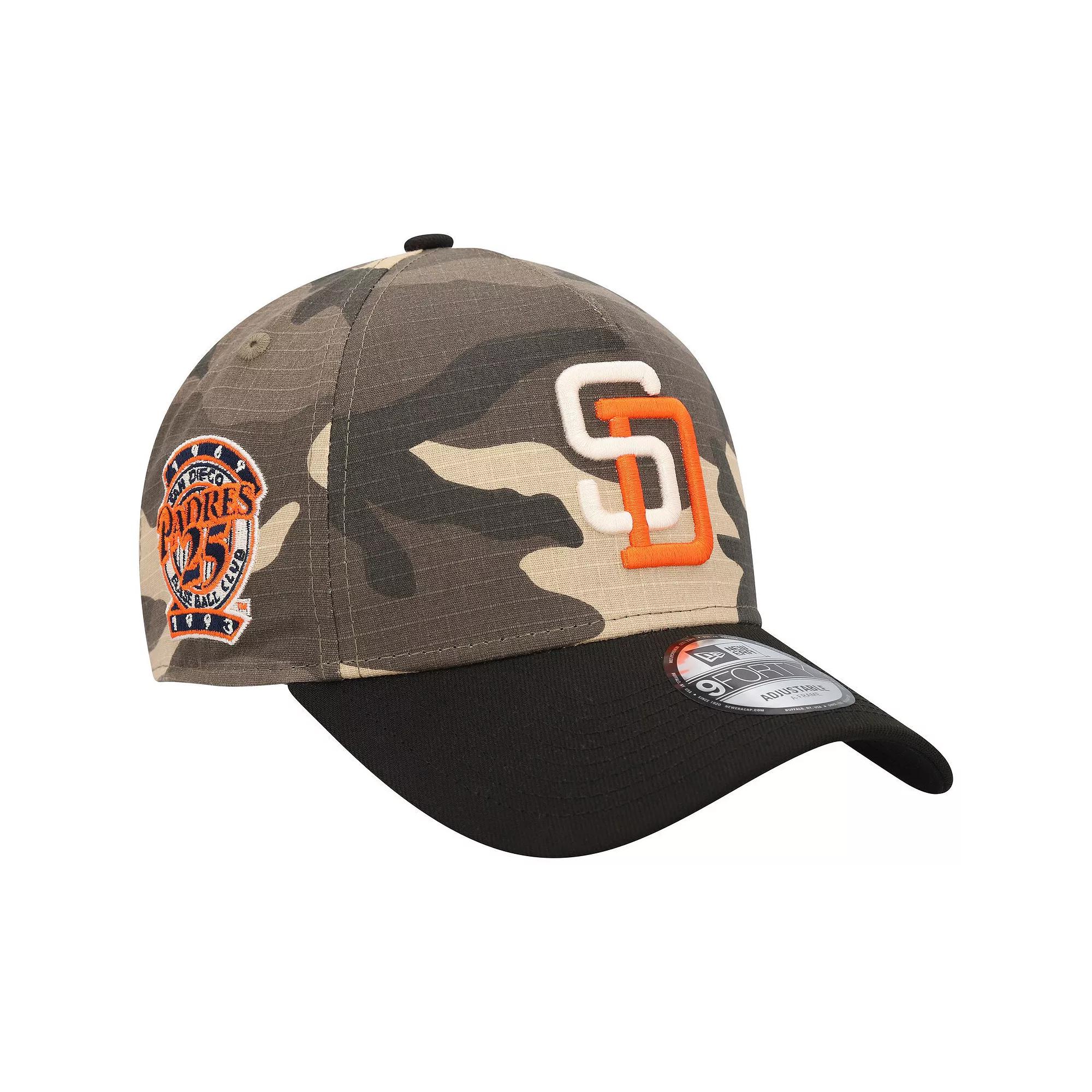 Men's New Era San Diego Padres Camo Crown A-Frame 9FORTY Adjustable Hat, Green Product Image