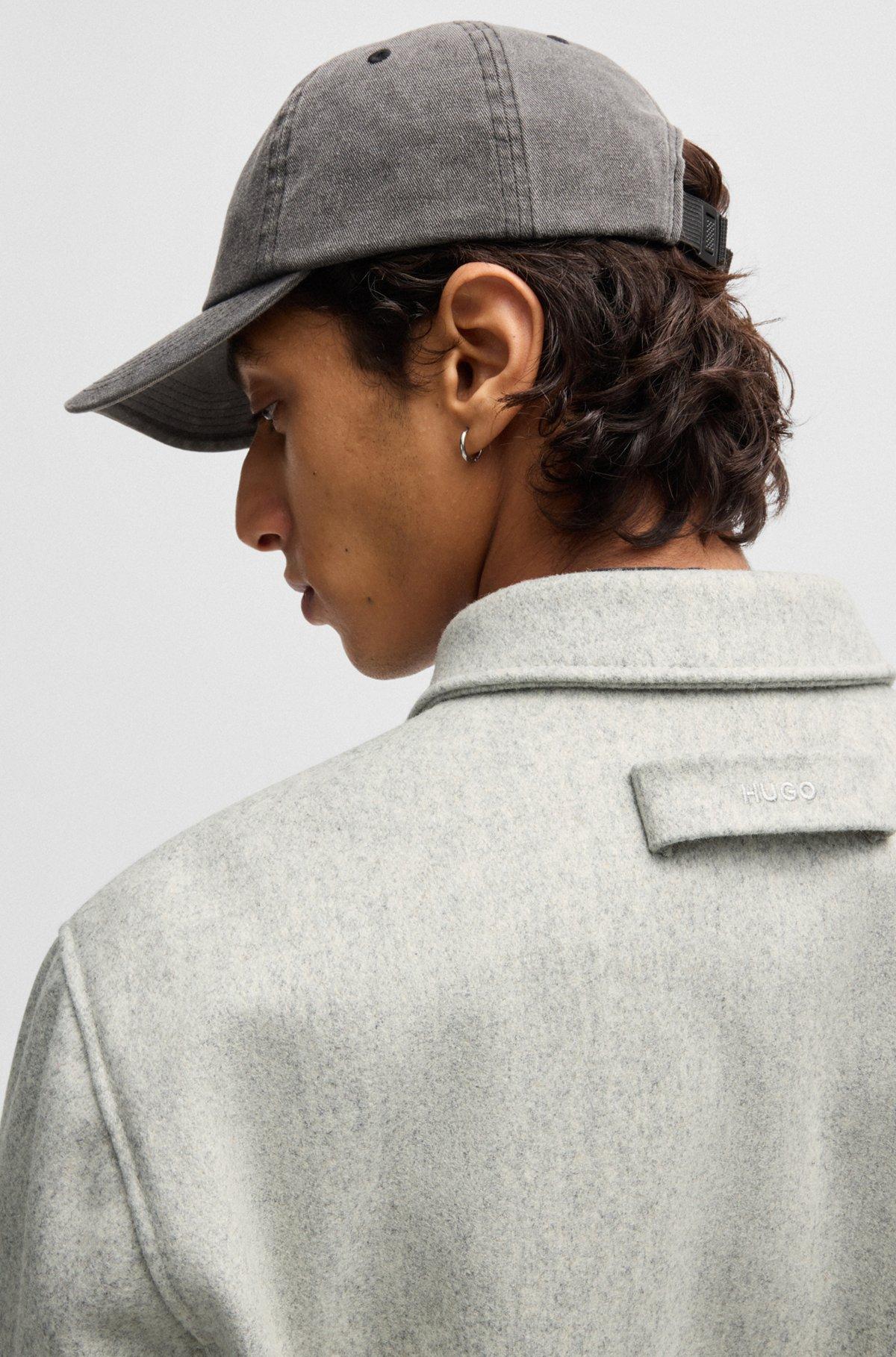 Regular-fit padded coach jacket in a wool blend Product Image