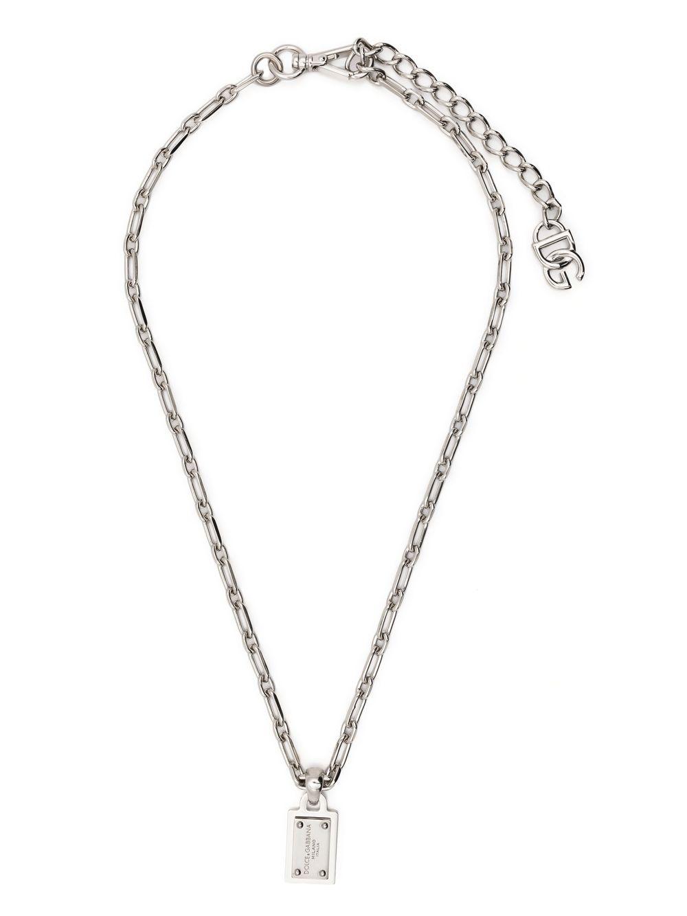 logo-pendant chain-link necklace Product Image