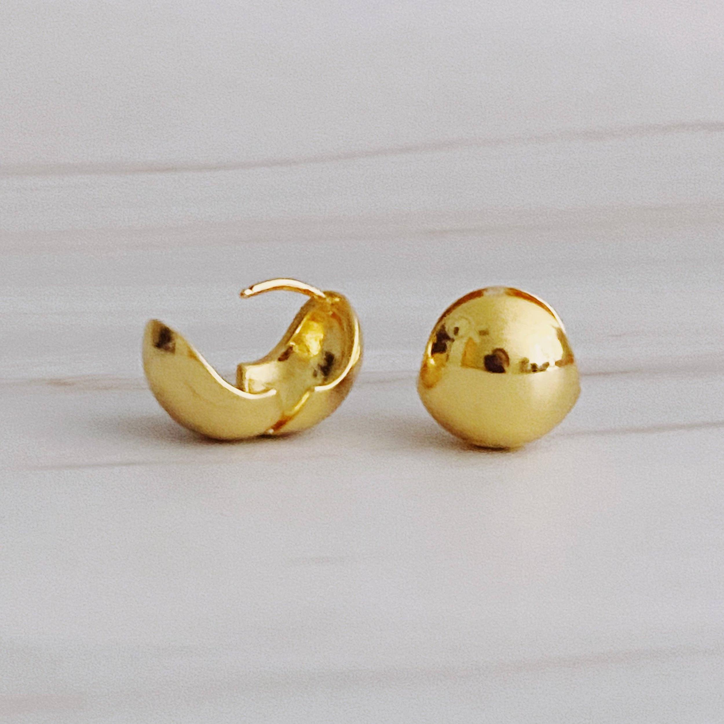 Seamlessly Round Stud Hoop Earrings Product Image