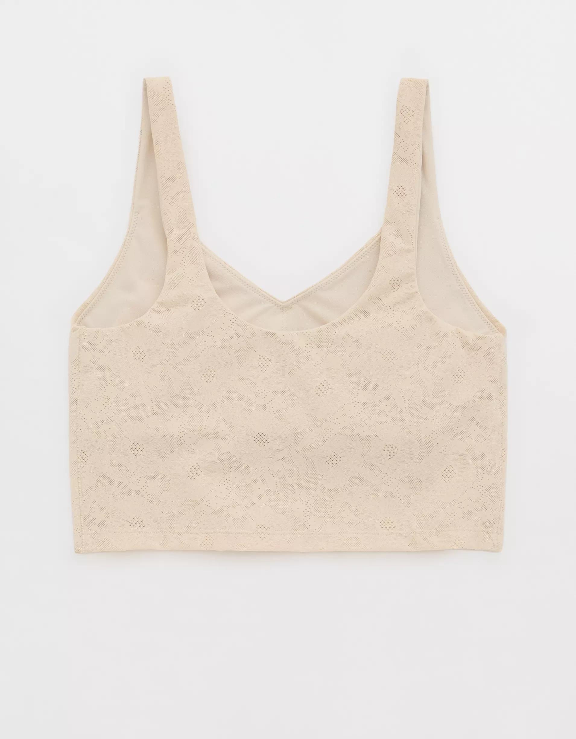 OFFLINE By Aerie Lace Low Key Longline Sports Bra Product Image
