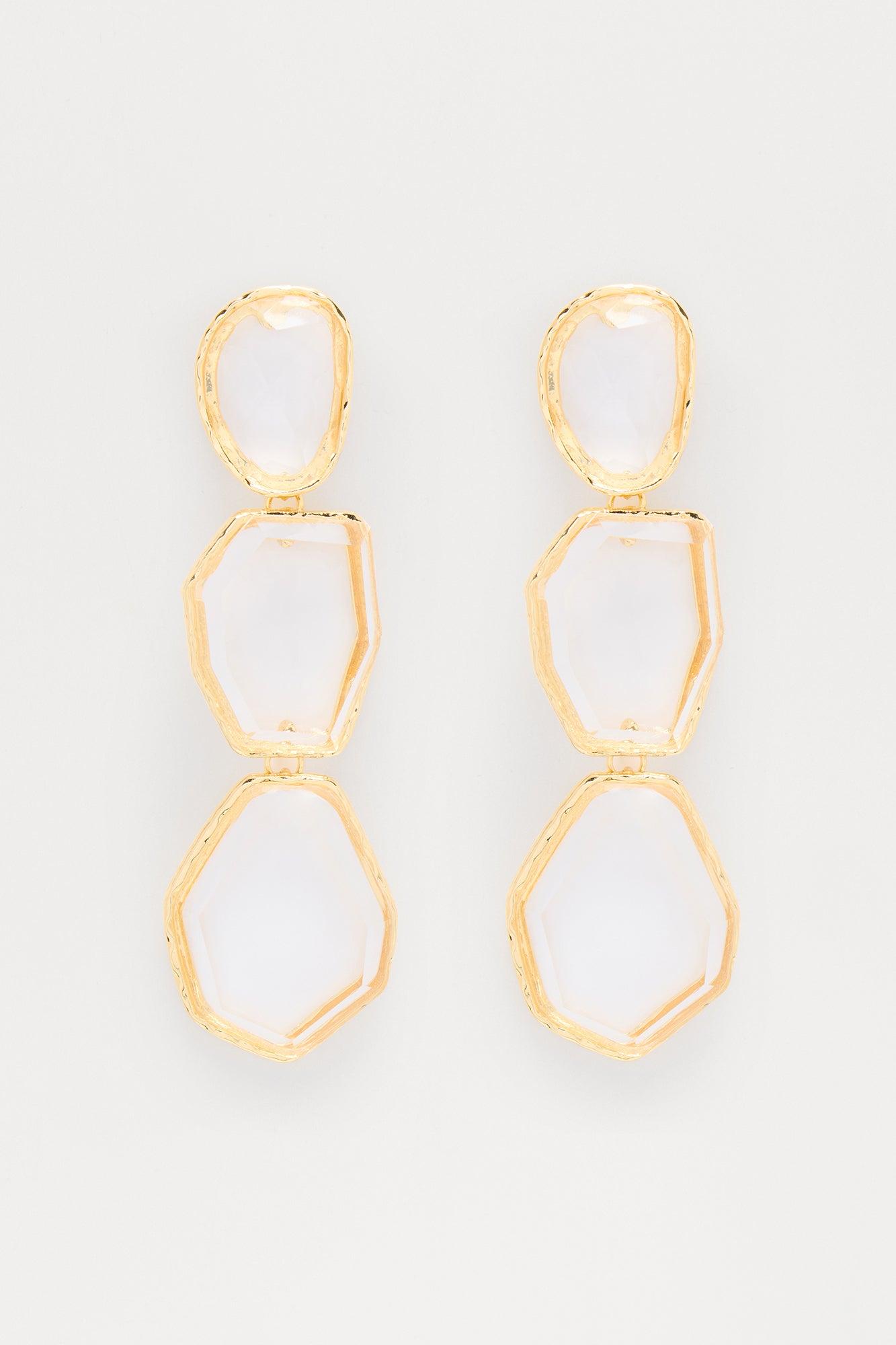 See Right Through Drop Earrings - Gold Product Image