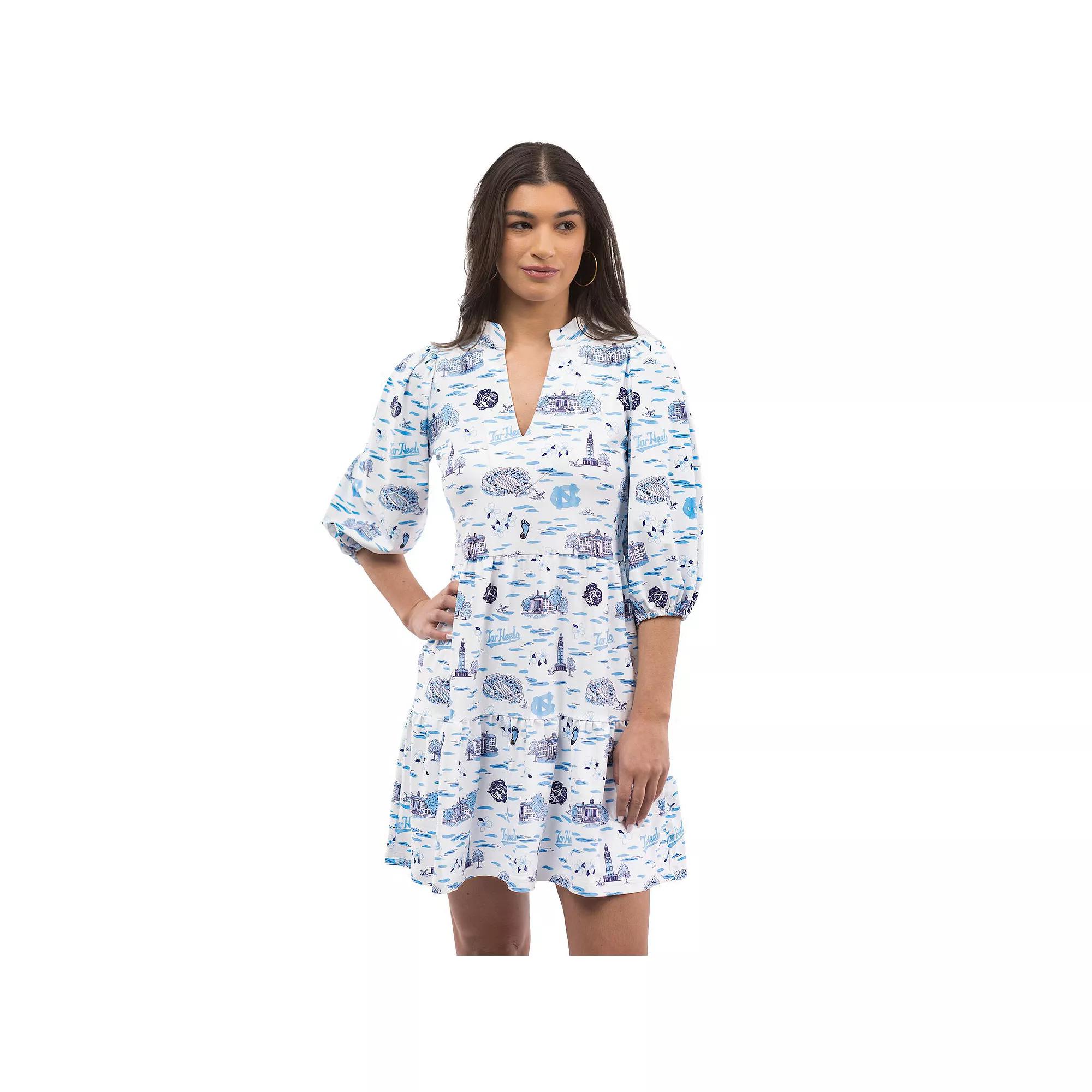 Womens Smith & Quinn Carolina Blue/White North Carolina Tar Heels Tailgate Tory Dress Product Image