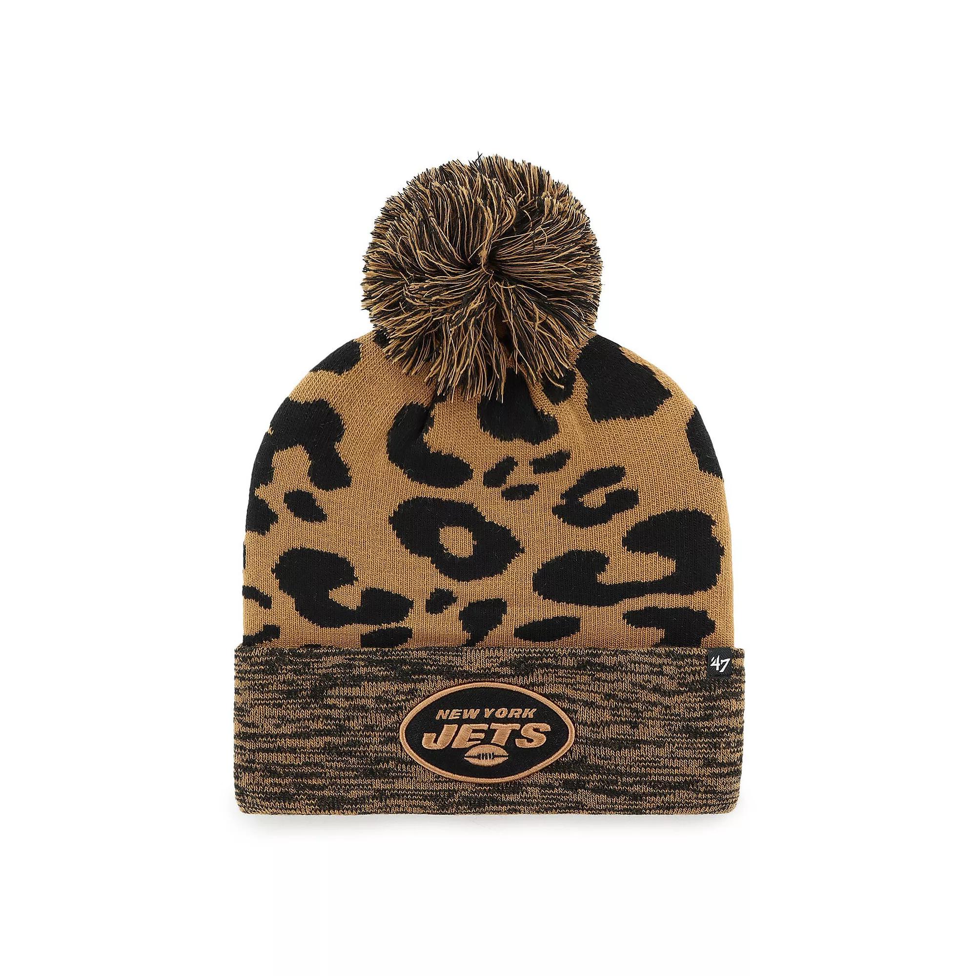Women's '47  Brown New York Jets Rosette Cuffed Knit Hat with Pom Product Image