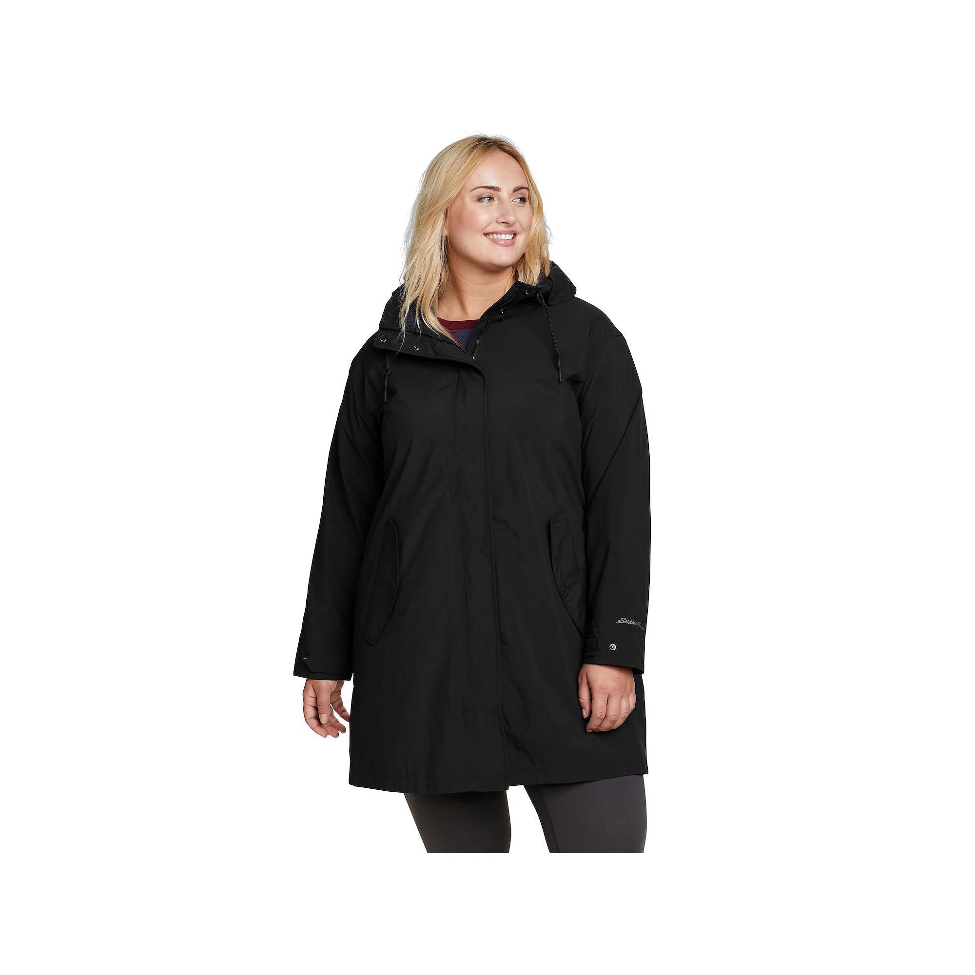 Plus Size Eddie Bauer Plus Port Townsend Trench Coat, Women's, Size: 3XL, Black Product Image