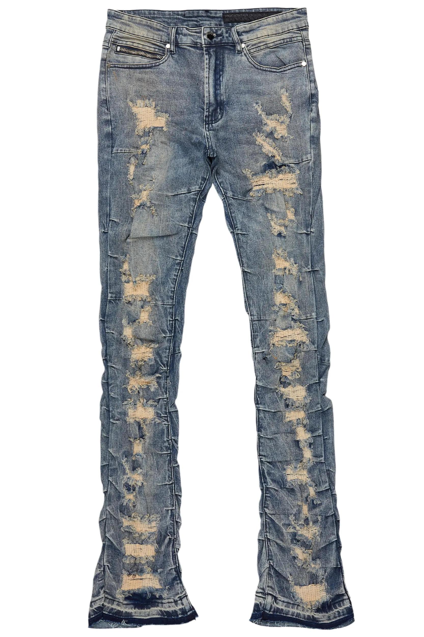 Mercol Blue Stacked Flare Jean Male Product Image