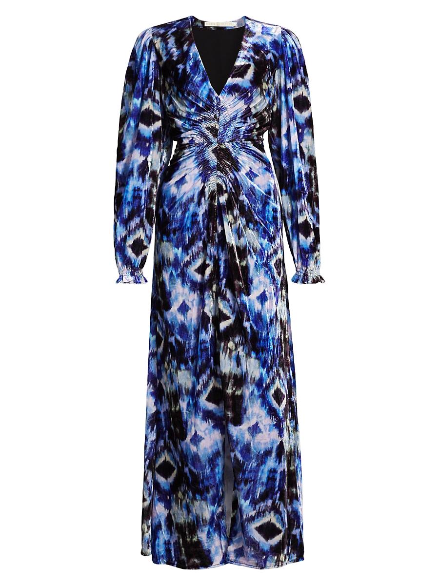 Womens Elsabeth Abstract Velvet Maxi-Dress Product Image
