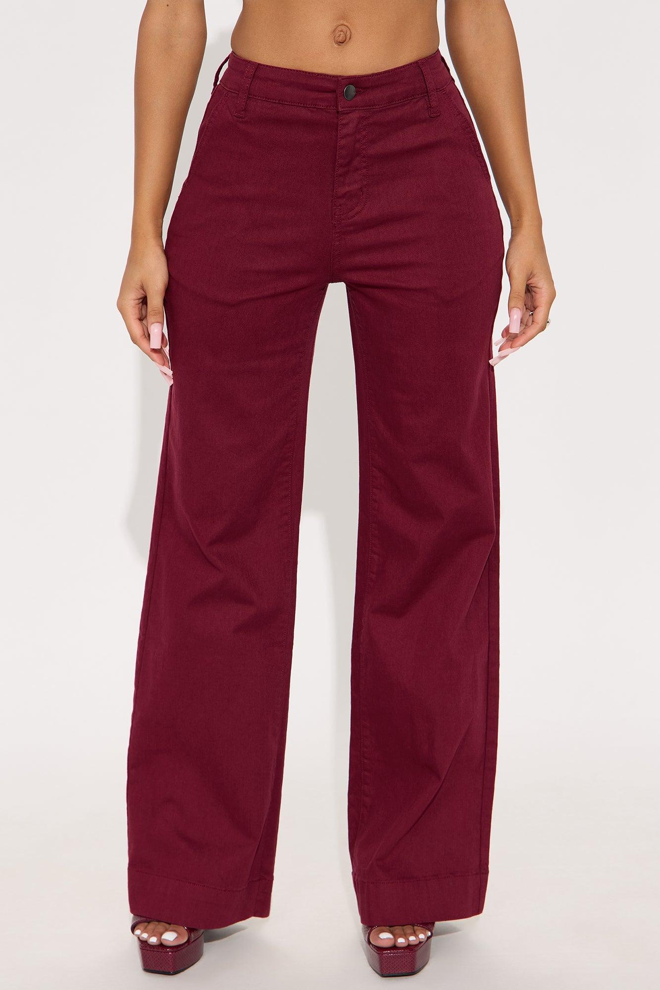 Margot Classic Color Trouser Jean - Burgundy Female Product Image