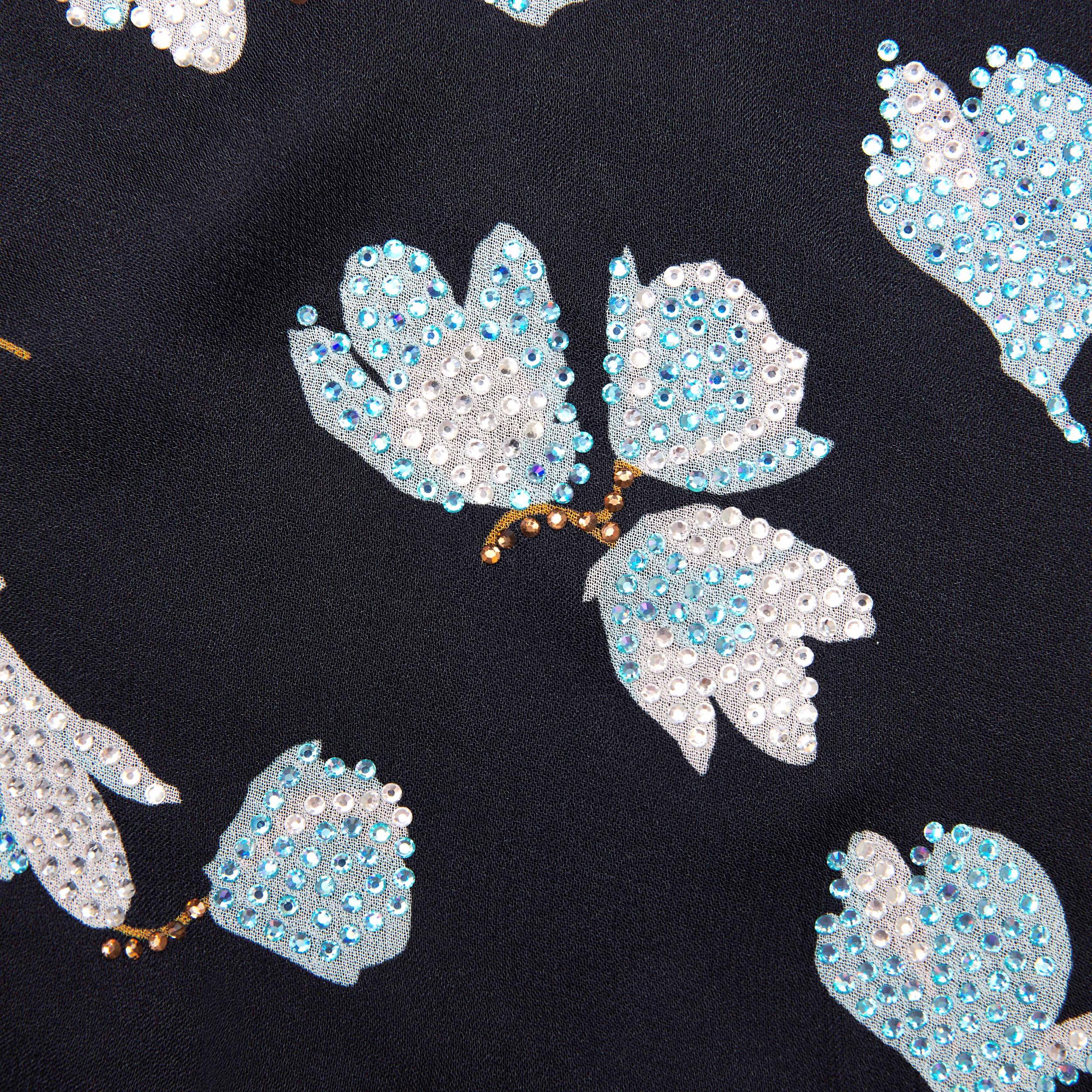 Navy Floral Rhinestone Maxi Dress Product Image