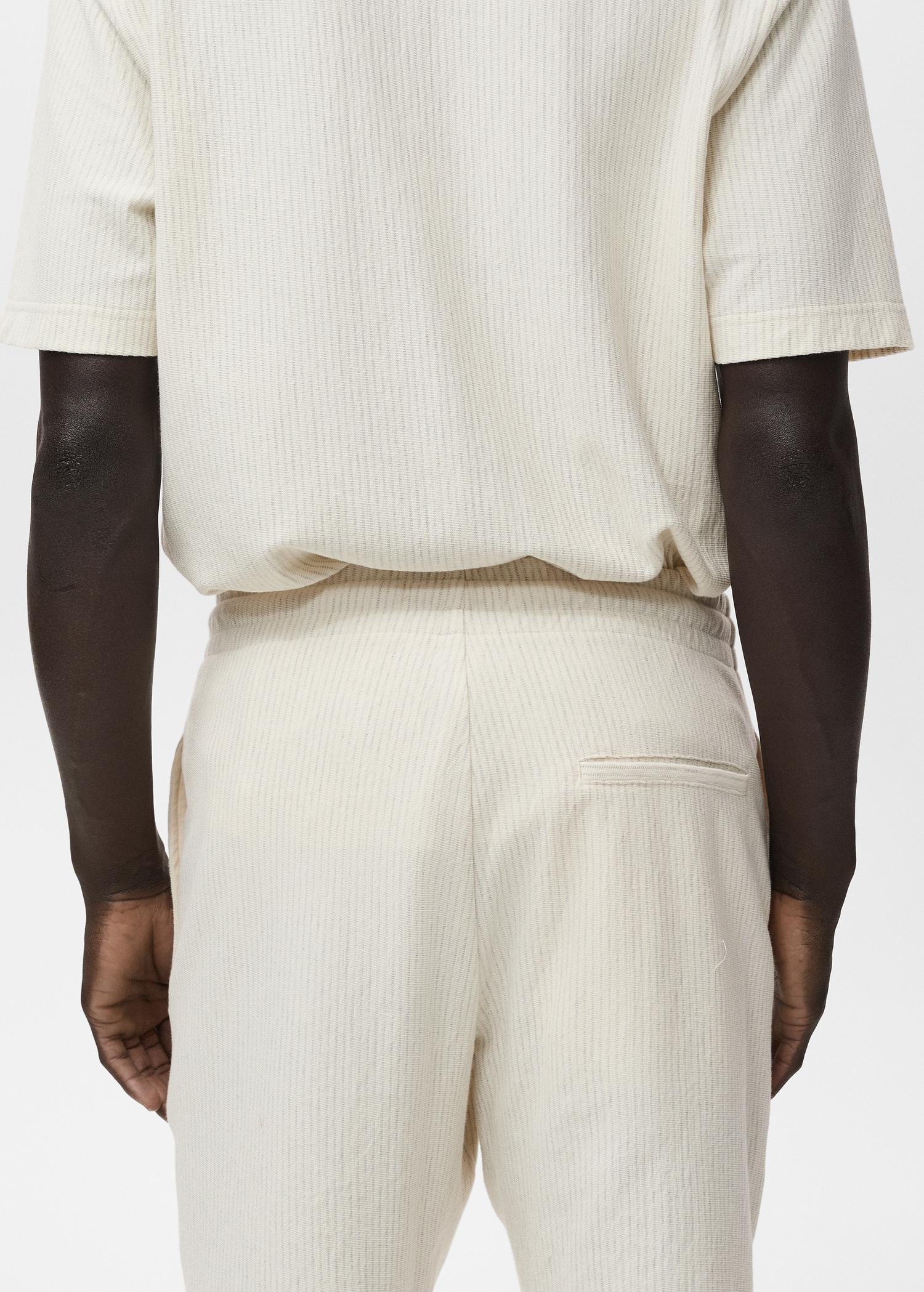 Striped cotton Bermuda shorts - Men | MANGO USA Product Image