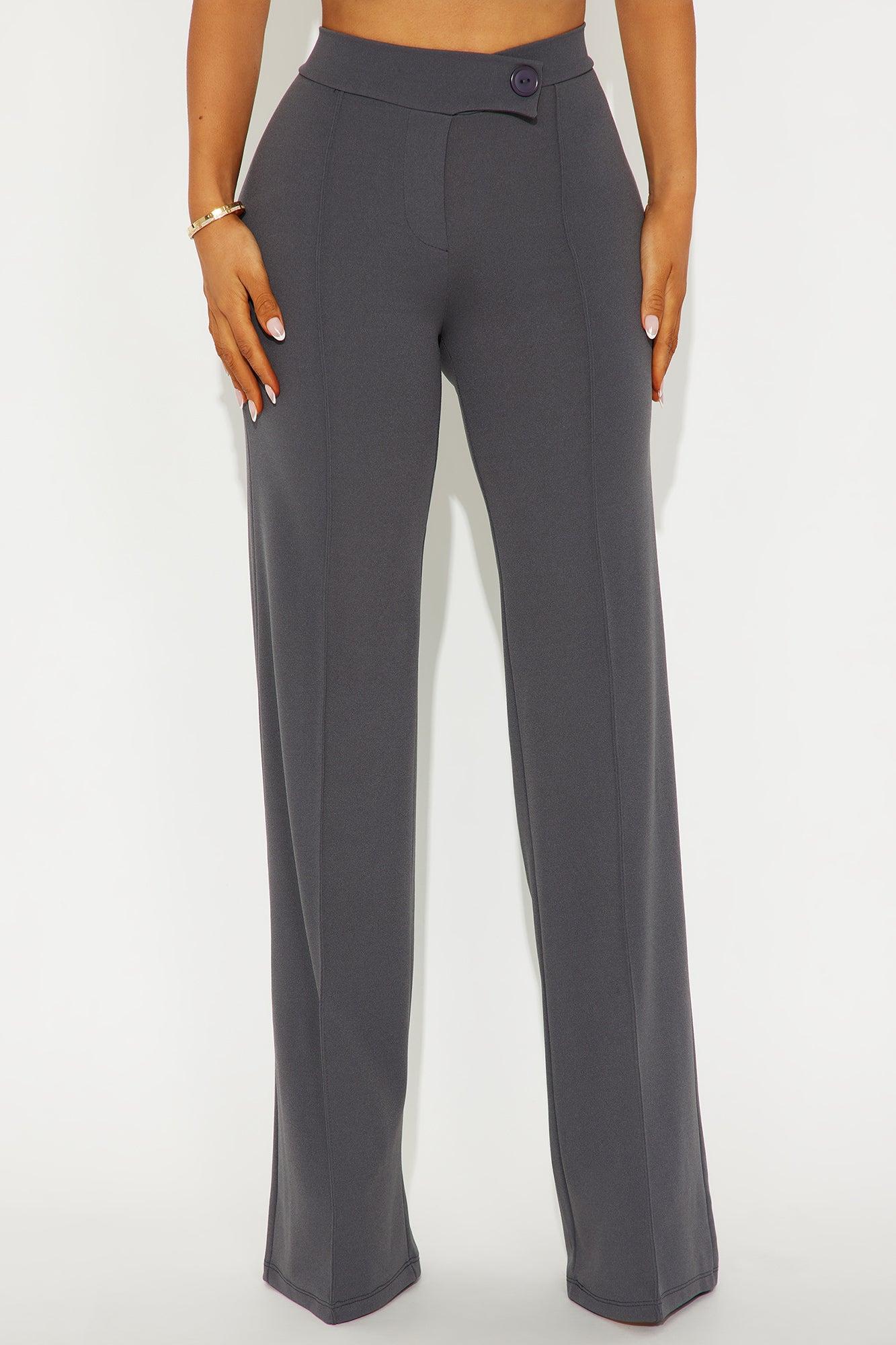 Tall Call It Even Wide Leg Dress Pants - Charcoal Product Image
