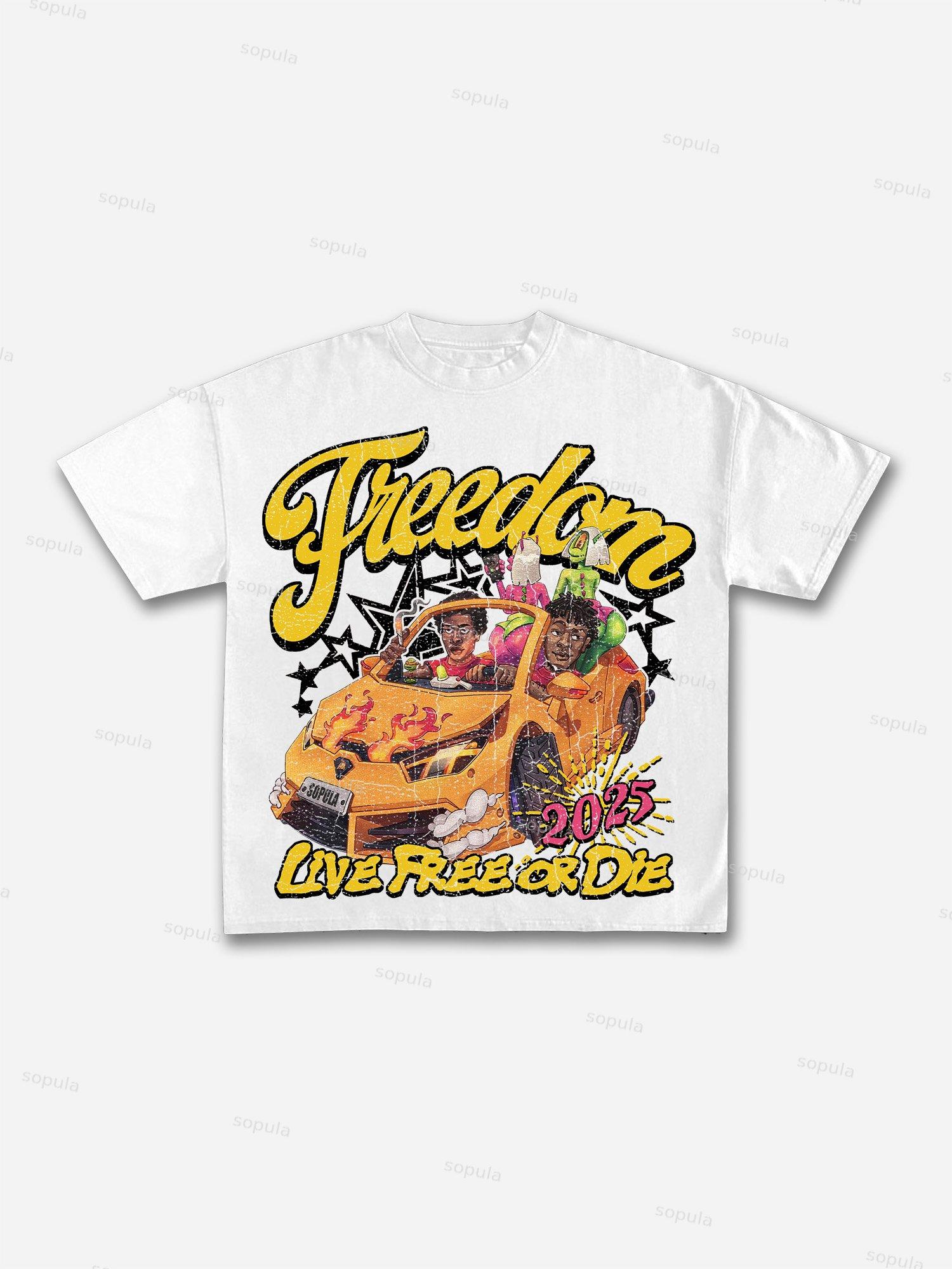 Freedom Racing Graphic Print Cotton T-shirt Product Image
